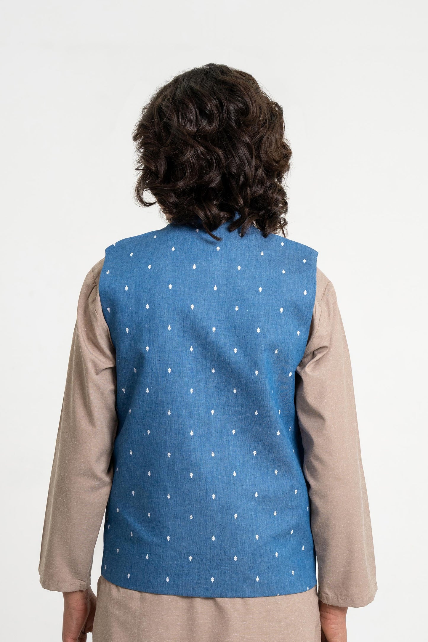 Printed Denim Waist Coat (MSBCWC-015)