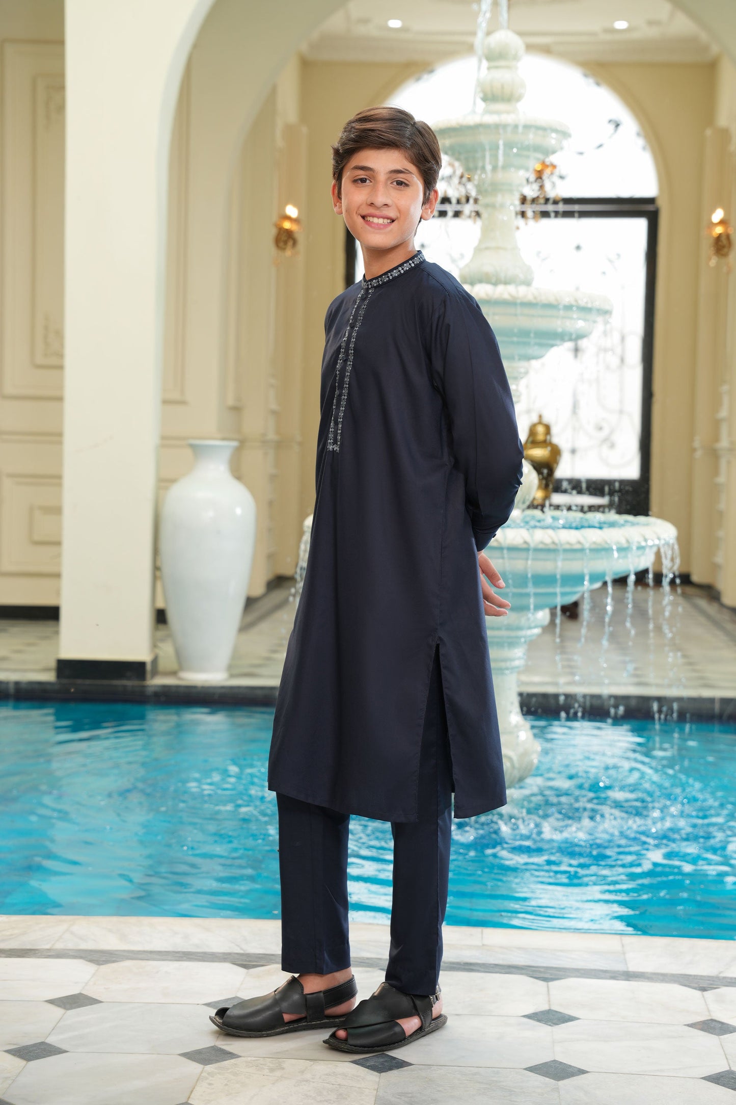 Kurta With Embroidery & Trousers (MSFBSK-875)