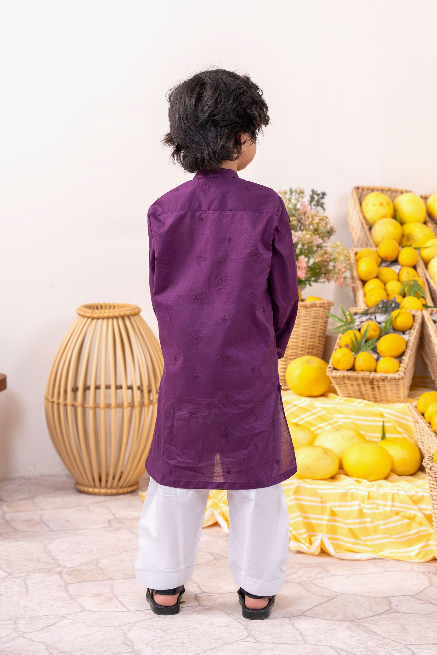 Purple Embroidery Kurta (MSKZ-31)
