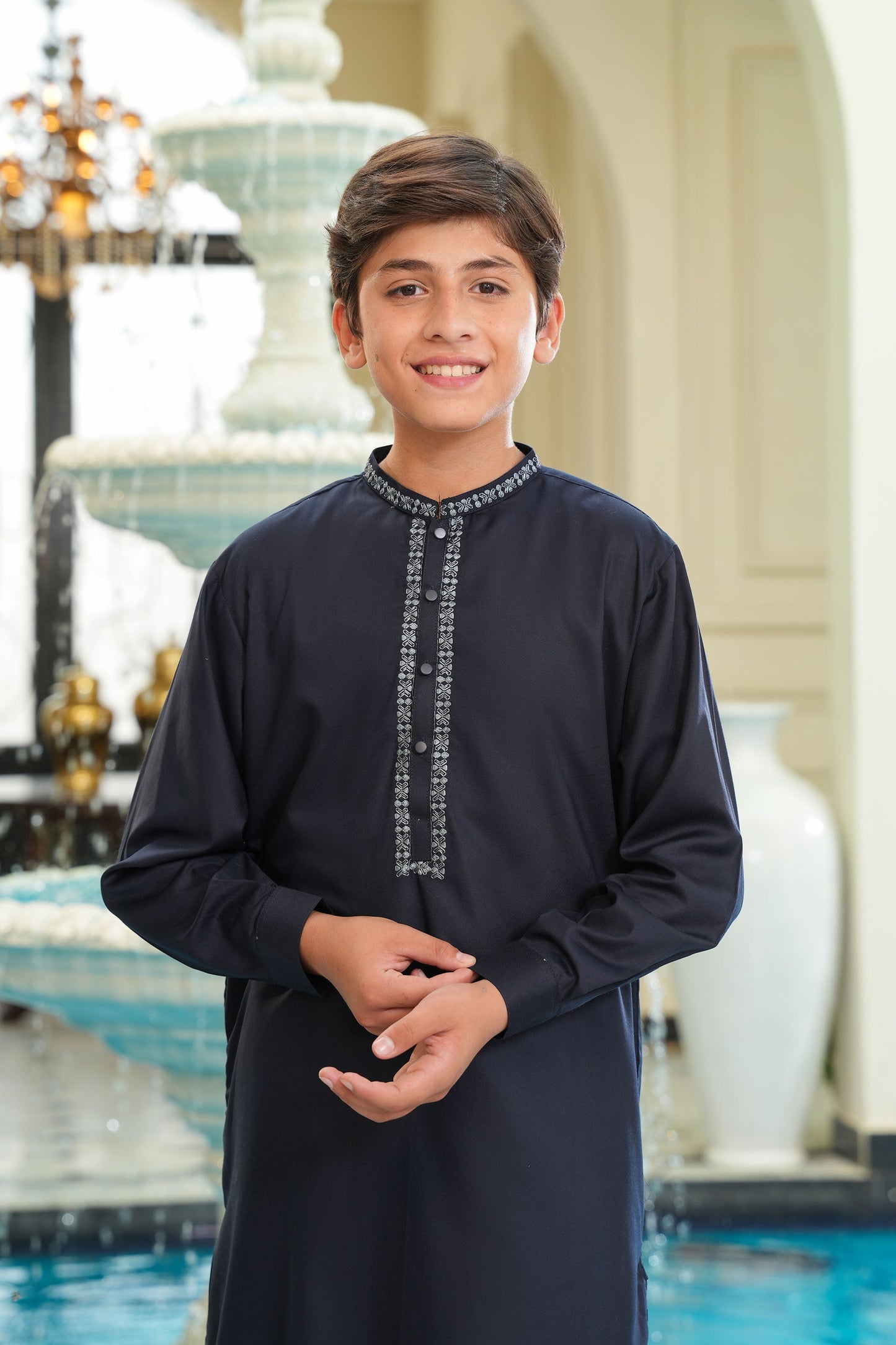 Kurta With Embroidery & Trousers (MSFBSK-875)