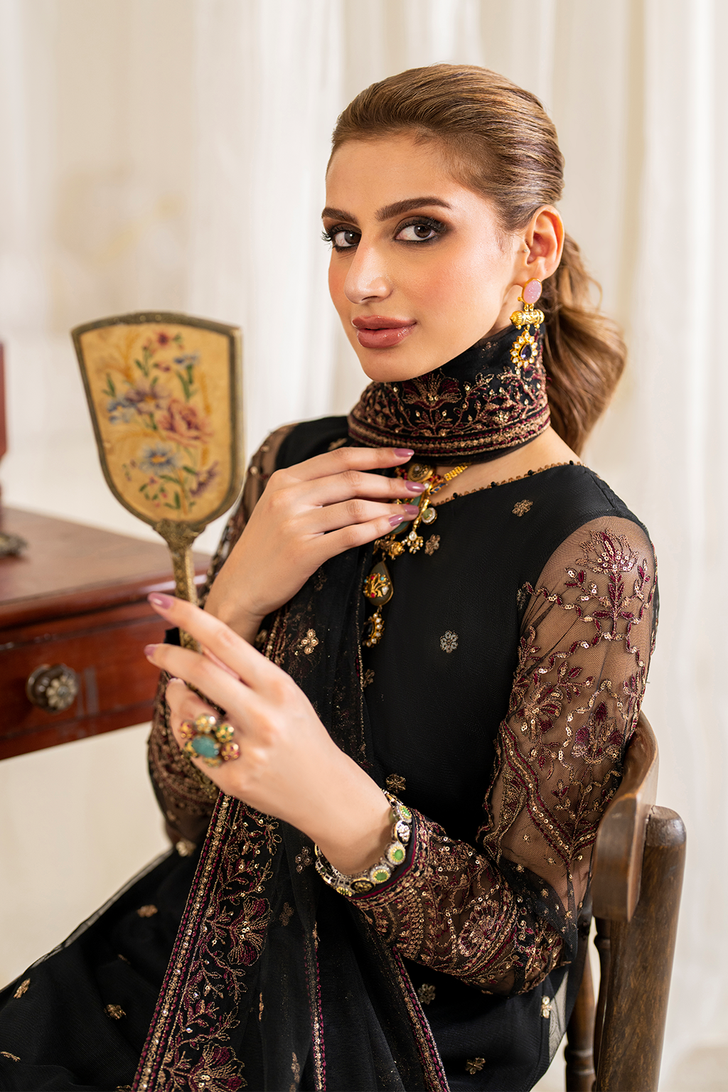 UE-288 Embroidered Net