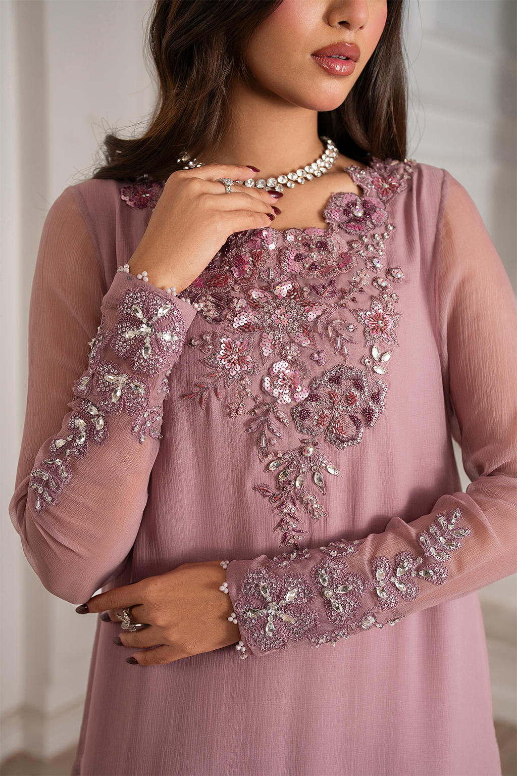 UE-418 Embroidered Chiffon