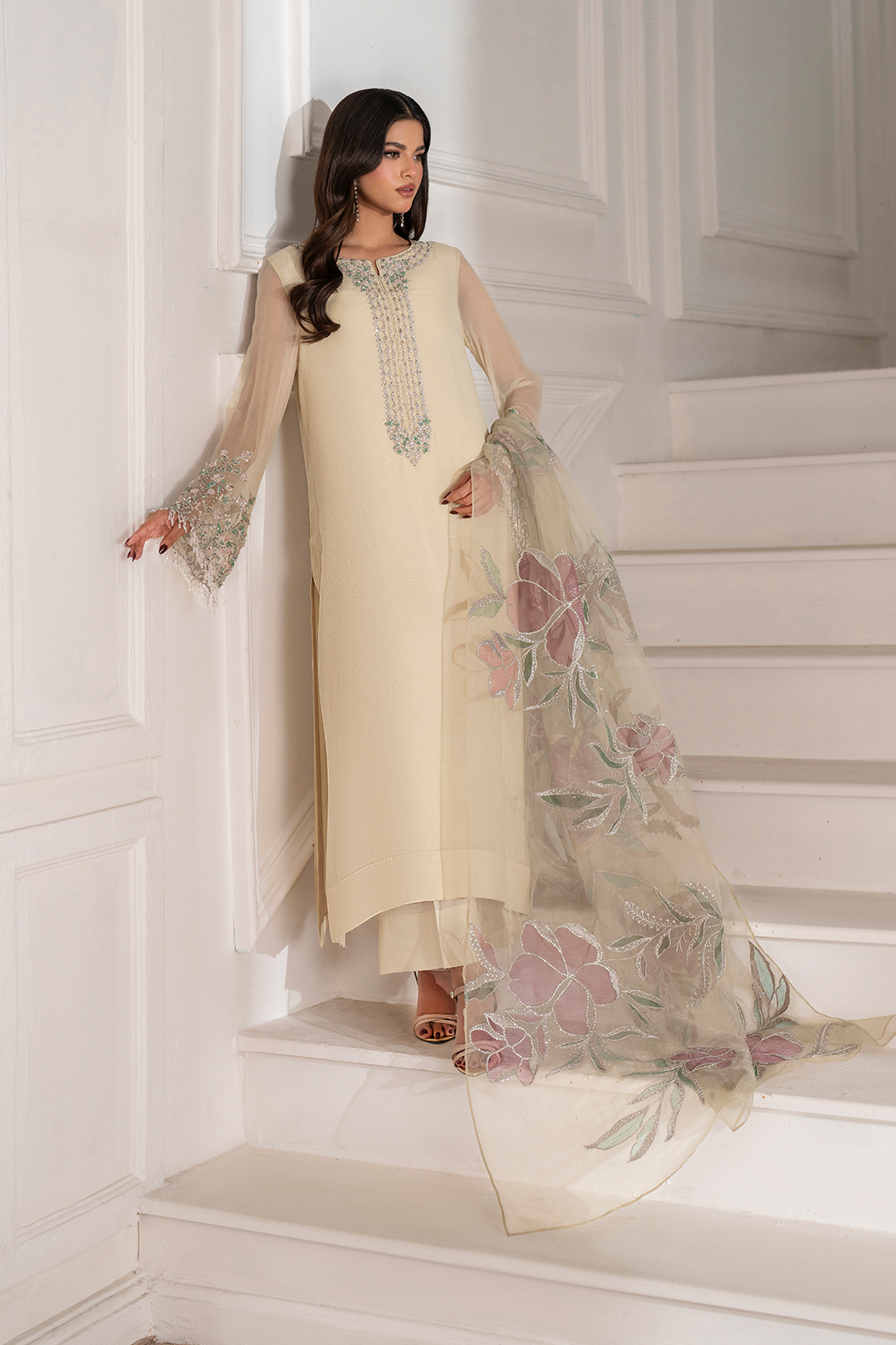 UE-413 Embroidered Chiffon