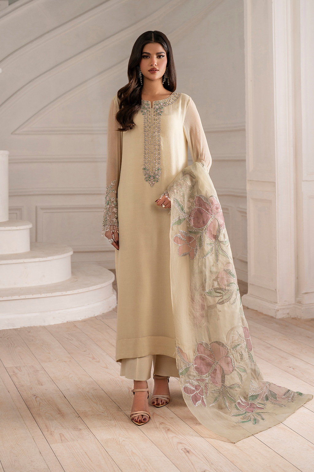 UE-413 Embroidered Chiffon