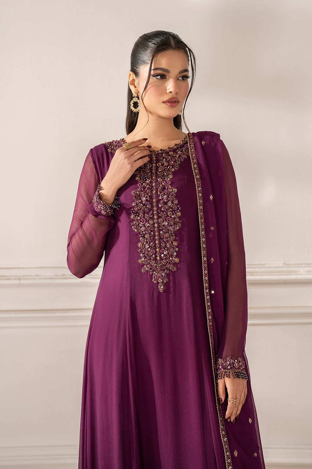 UE-480 Embroidered Chiffon