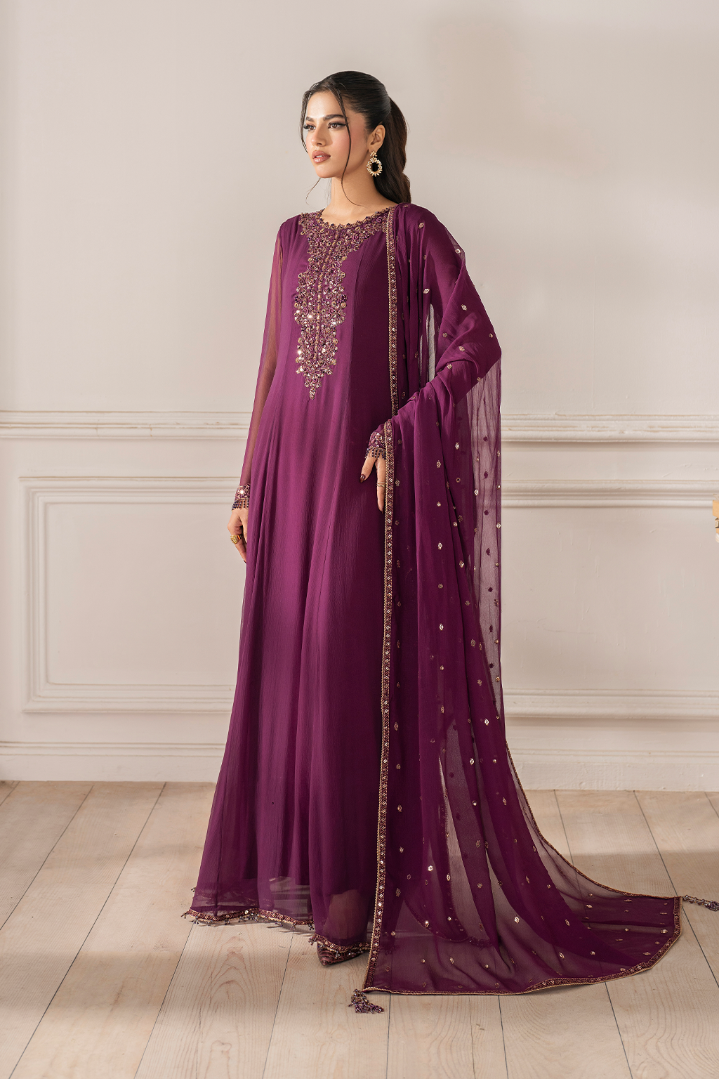 UE-480 Embroidered Chiffon