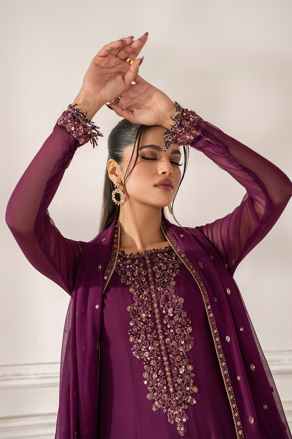 UE-480 Embroidered Chiffon