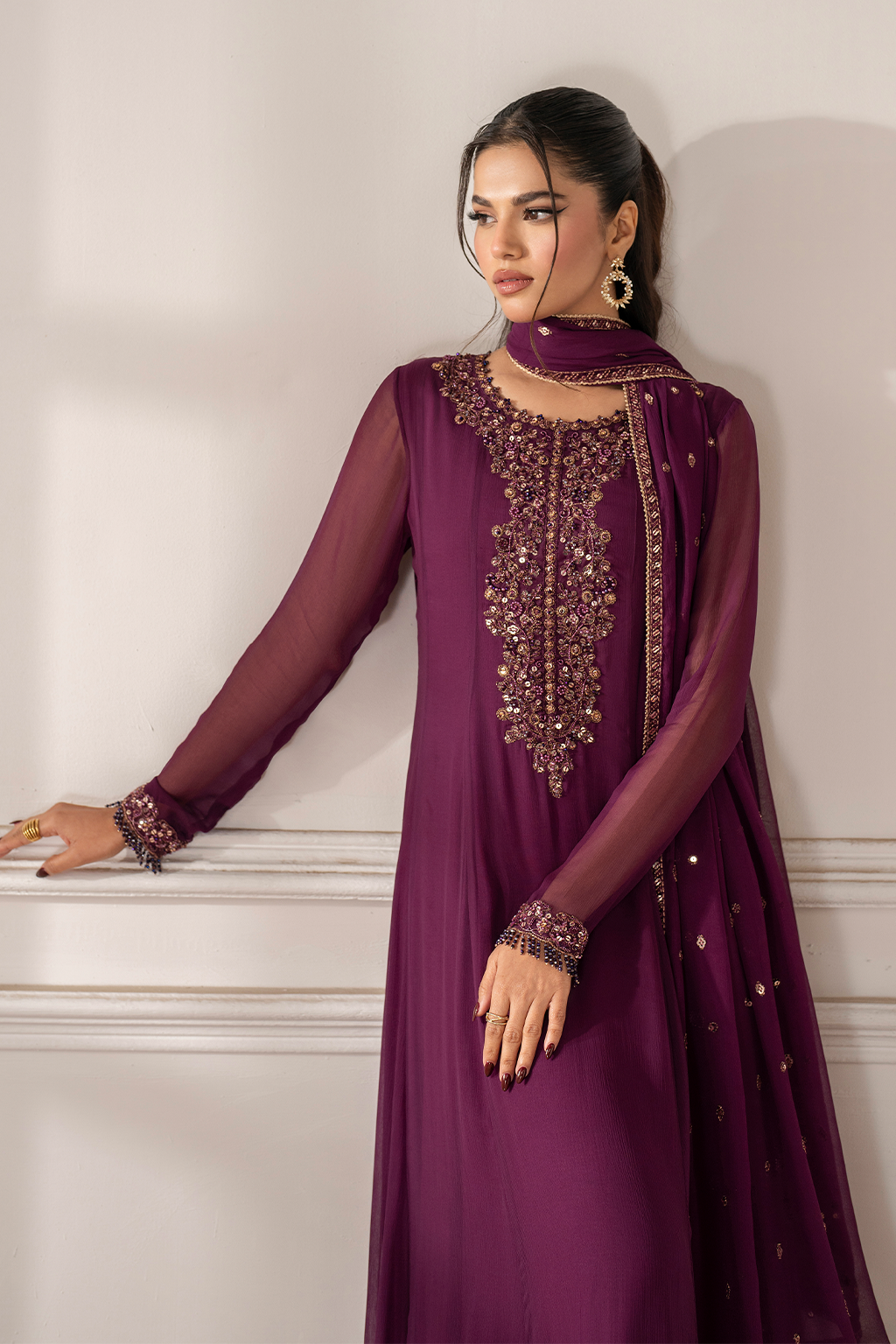 UE-480 Embroidered Chiffon