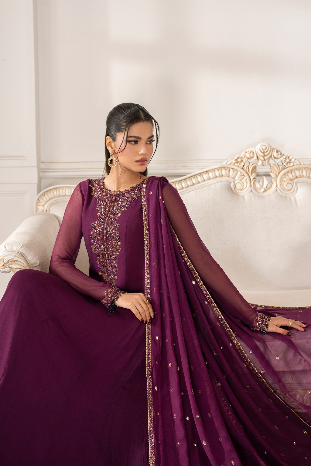 UE-480 Embroidered Chiffon