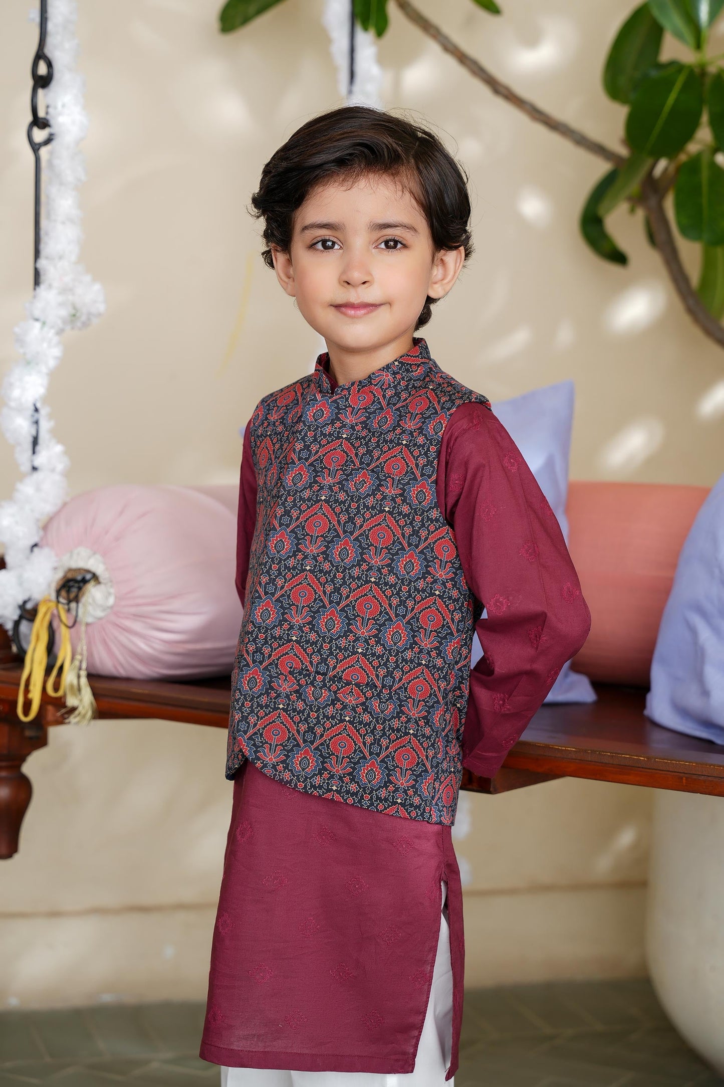 Boys Printed Waist Coat (BCWC-075)