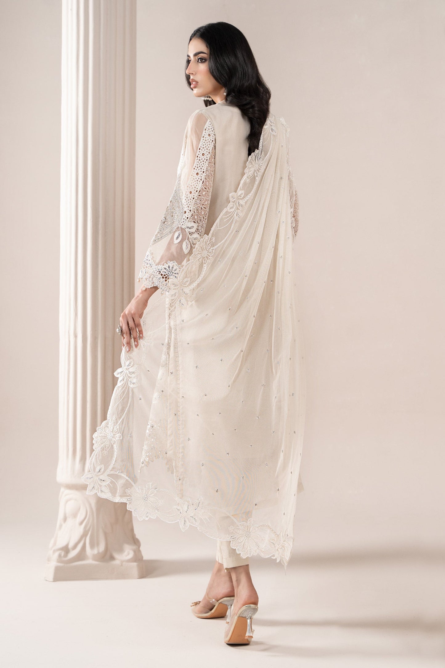 3 Piece Embroidered Organza Suit | ELS-25-09