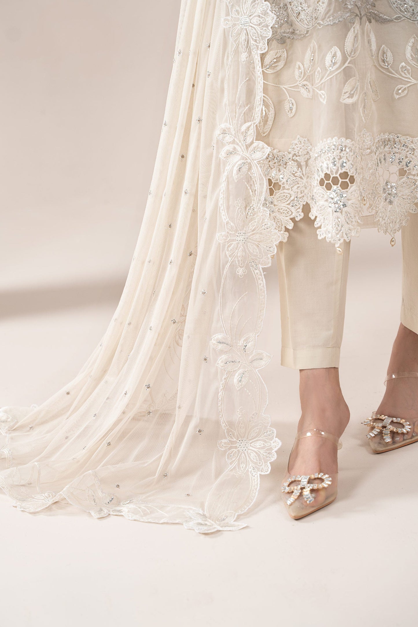 3 Piece Embroidered Organza Suit | ELS-25-09