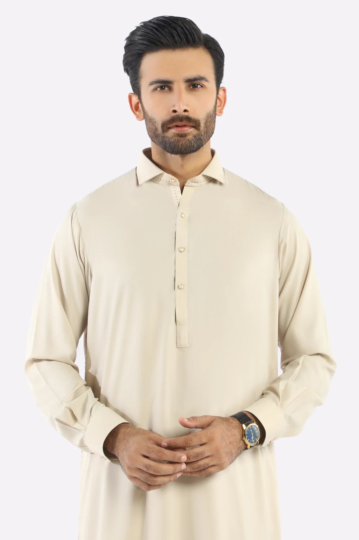 Fawn Wash & Wear Shalwar Kameez