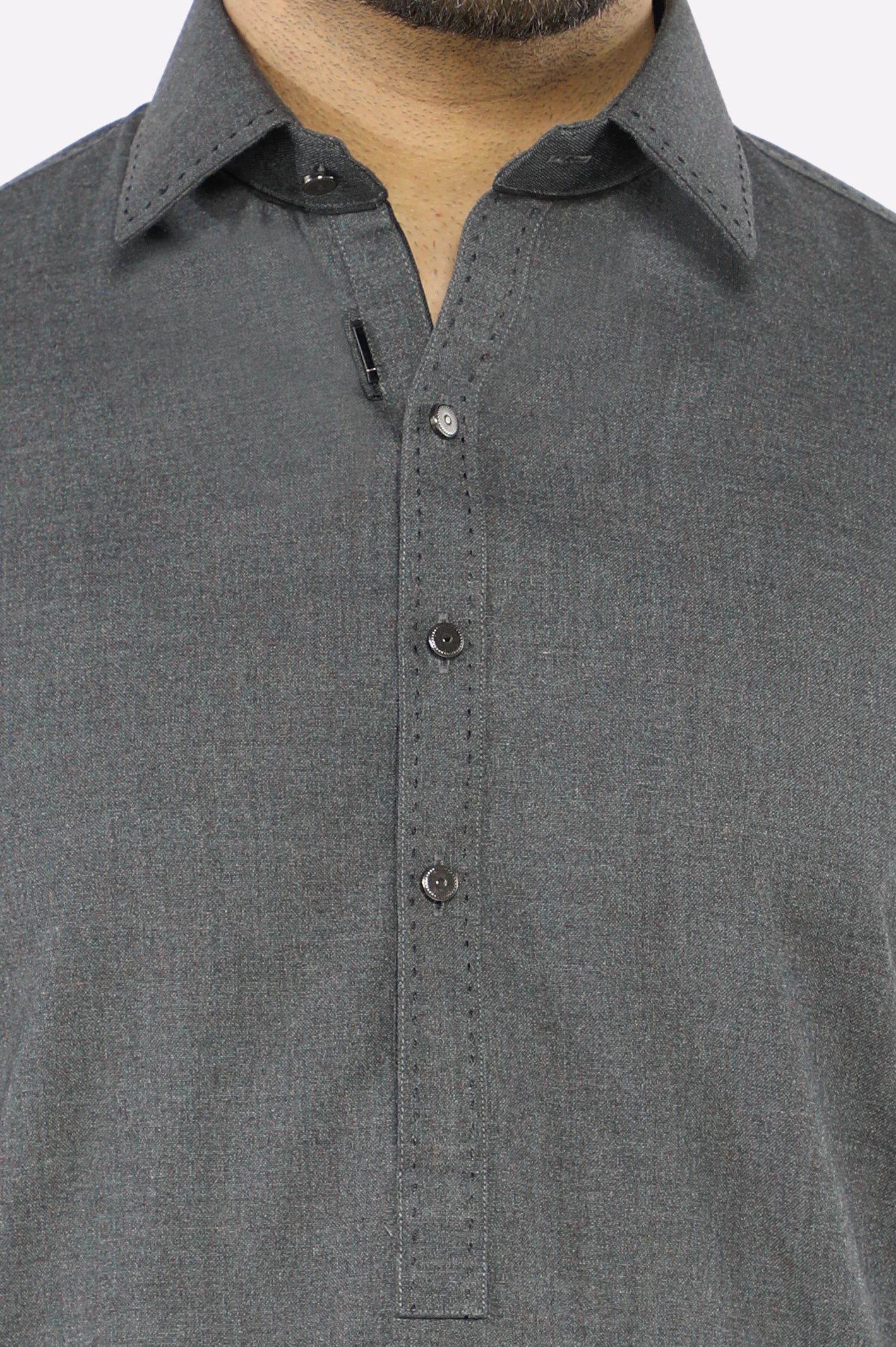 Dark Grey Wash & Wear Shalwar Kameez