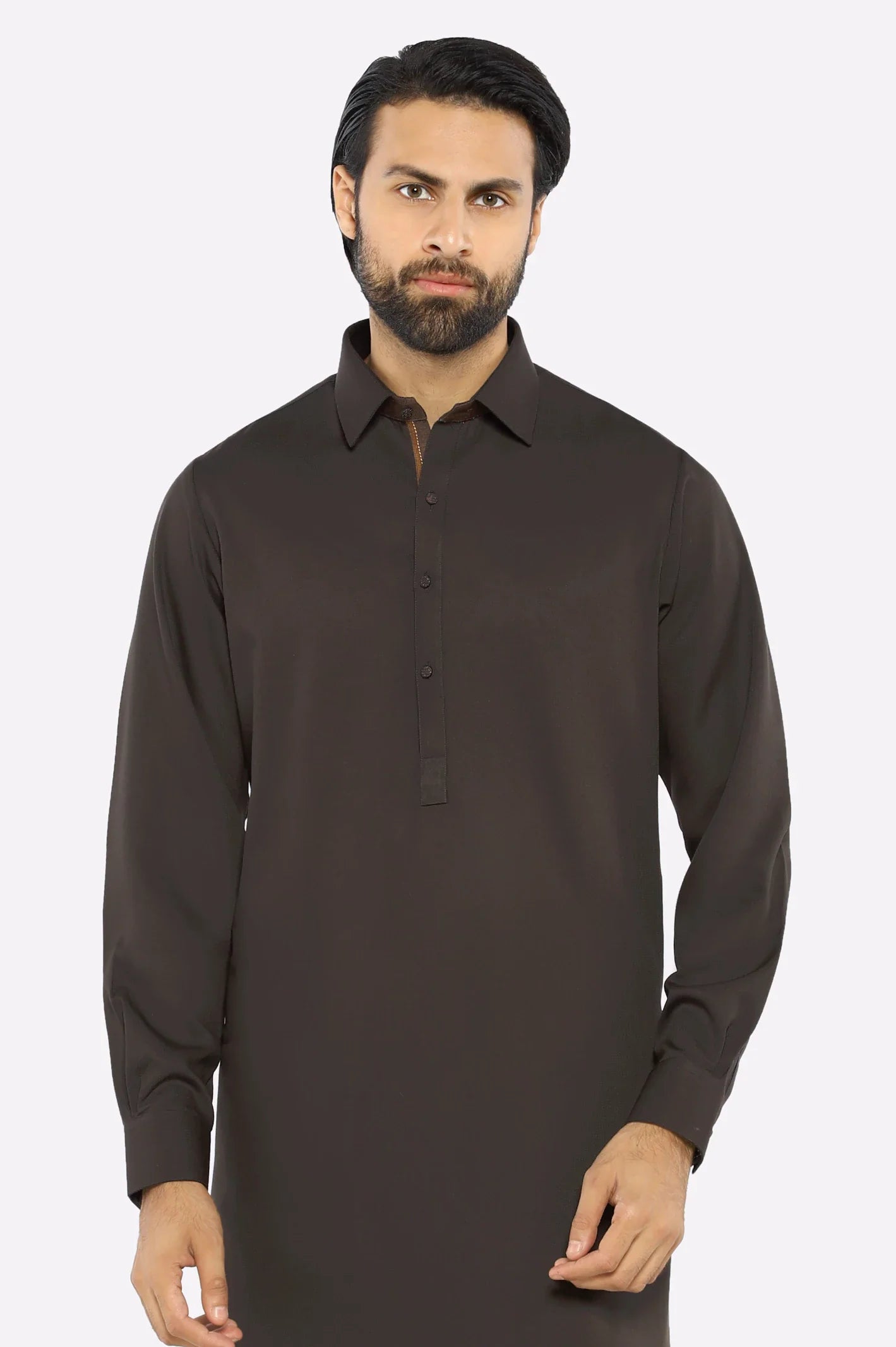Coffee Brown Wash & Wear Shalwar Kameez