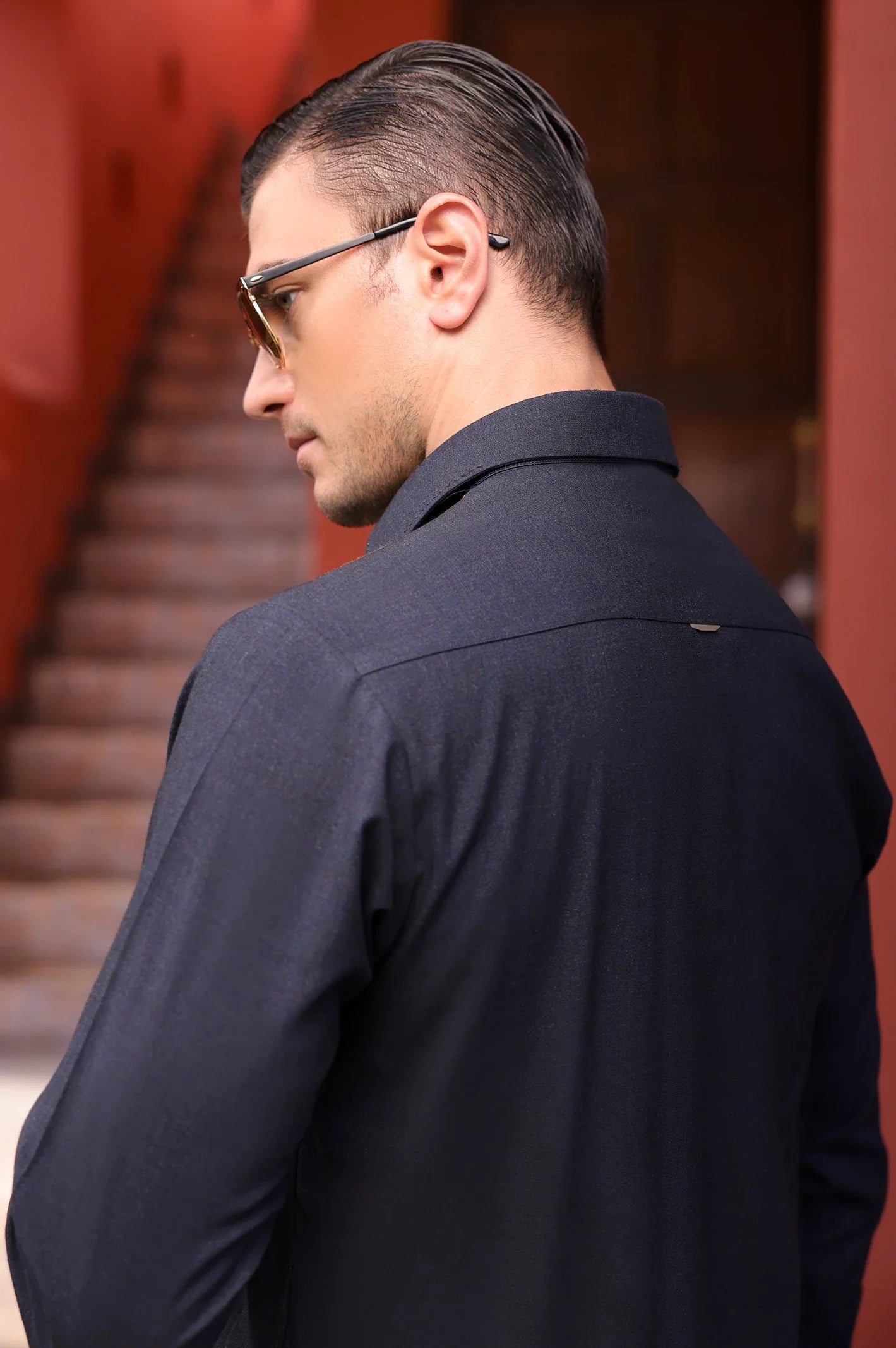 Dark Blue Wash & Wear Shalwar Kameez