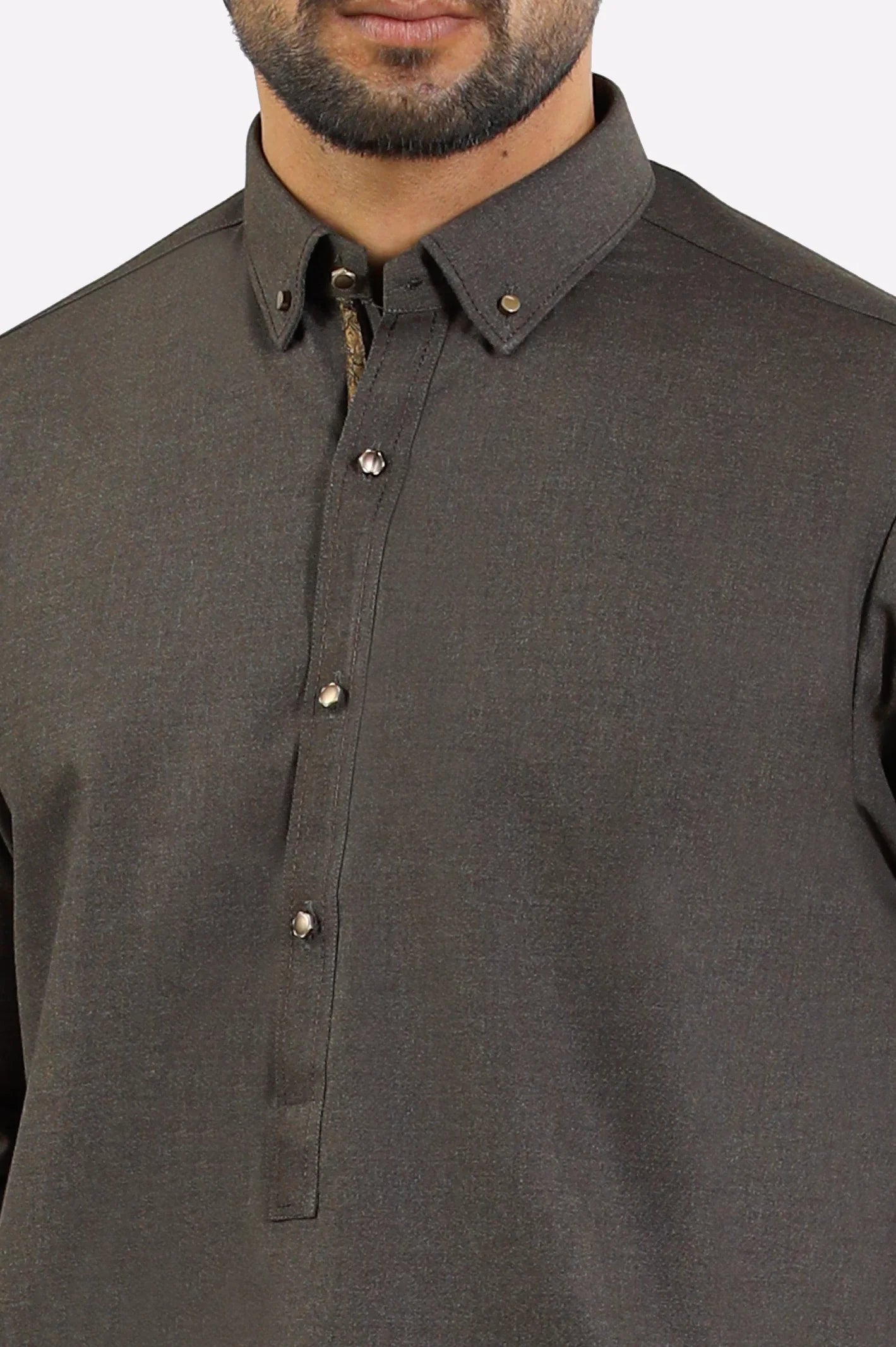 Dark Brown Wash & Wear Shalwar Kameez
