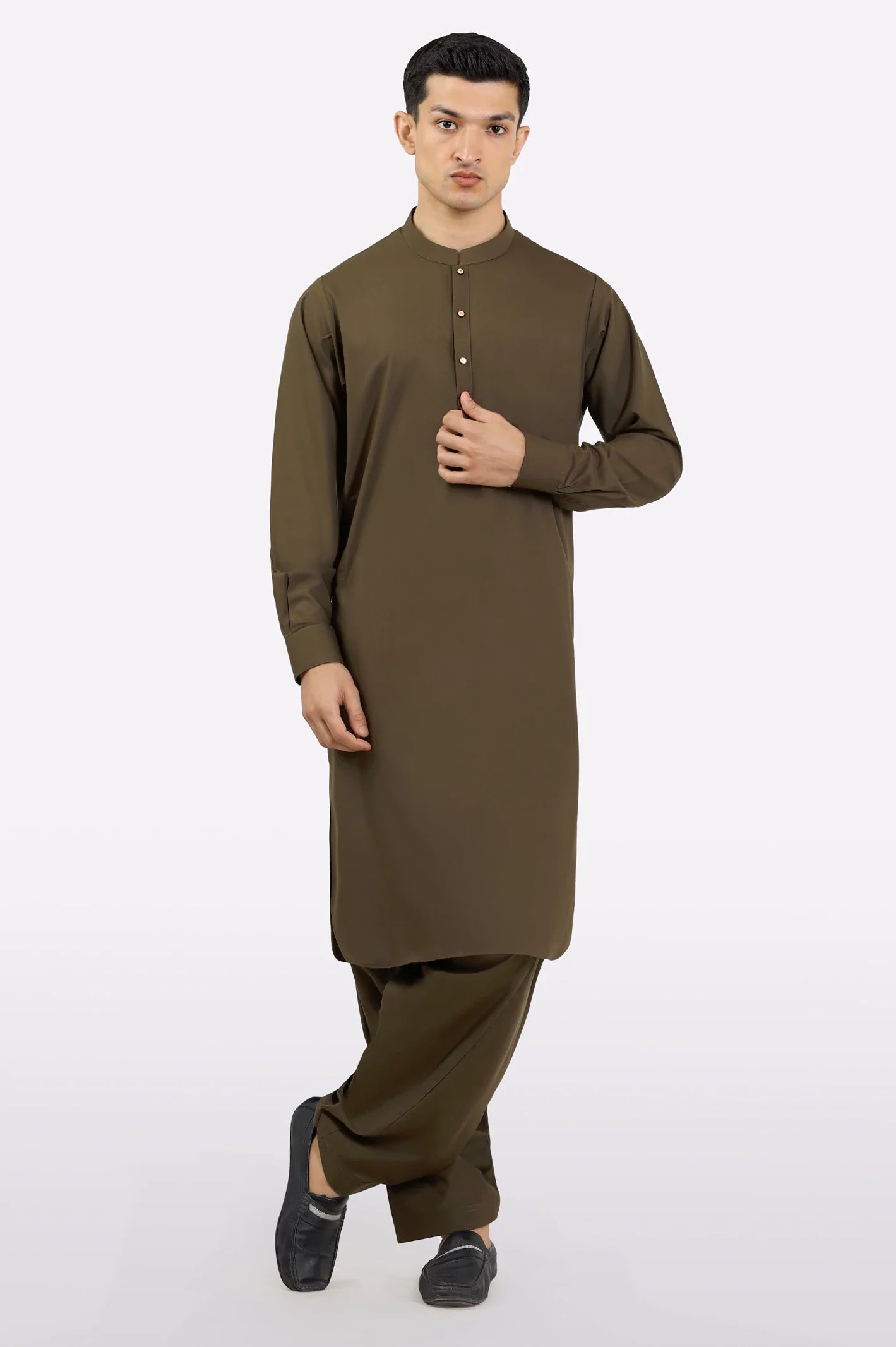 Dark Green Wash & Wear Shalwar Kameez