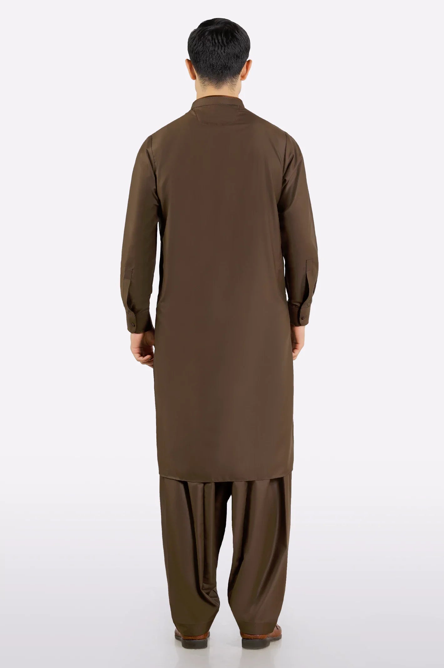 Dark Brown Wash & Wear Shalwar Kameez