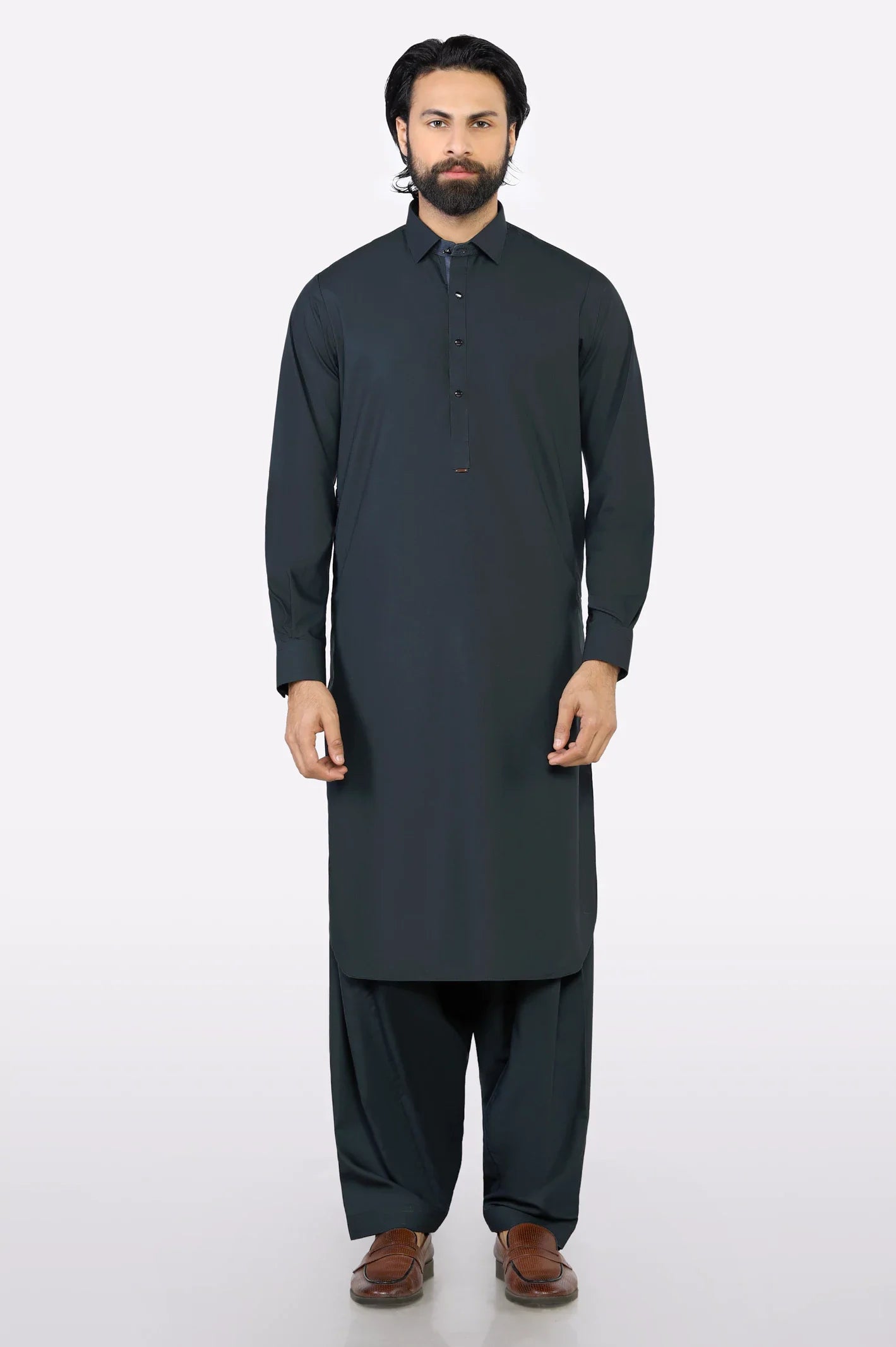 Dark Grey Wash & Wear Shalwar Kameez
