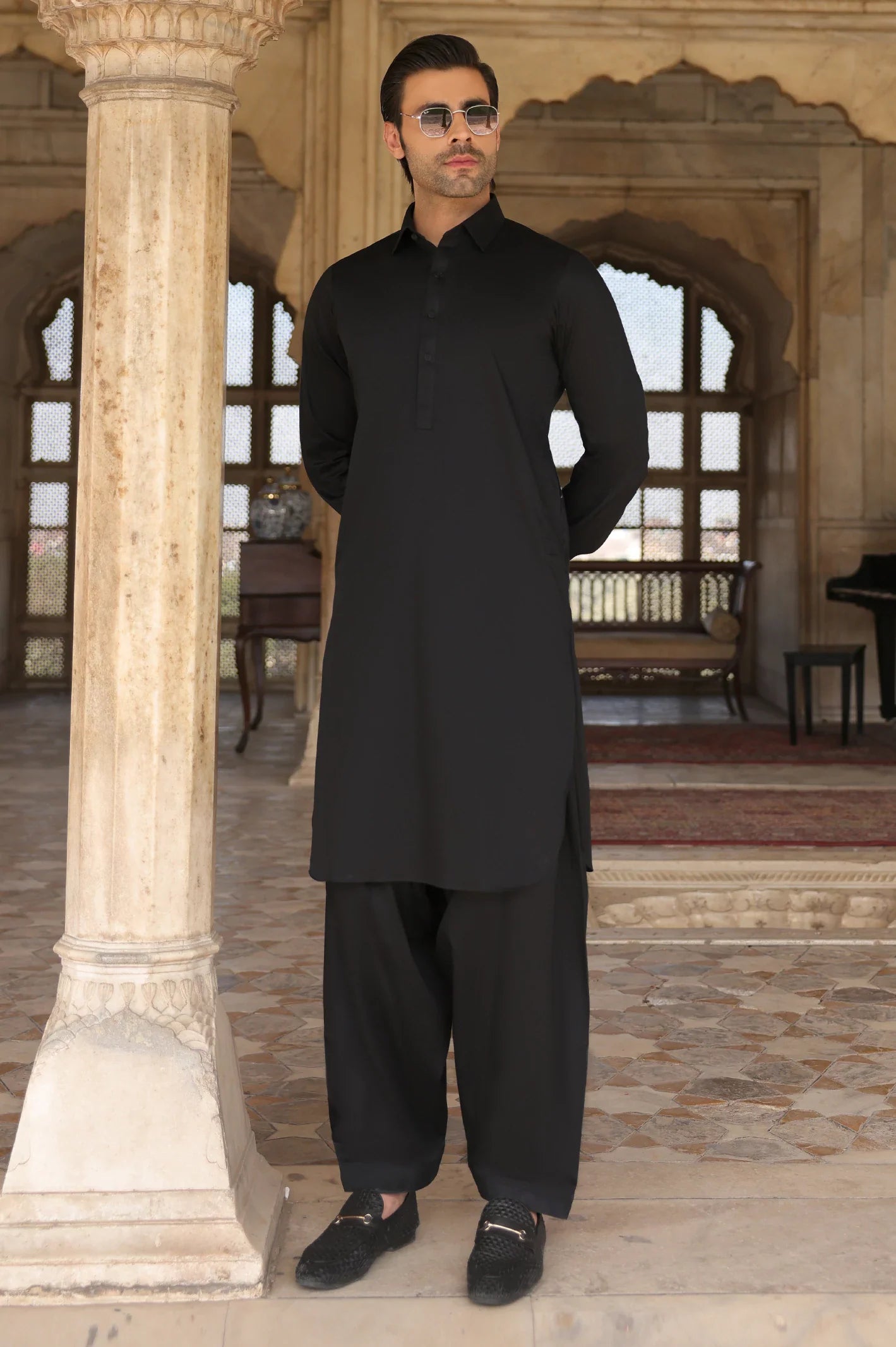 Black Cotton Shalwar Kameez