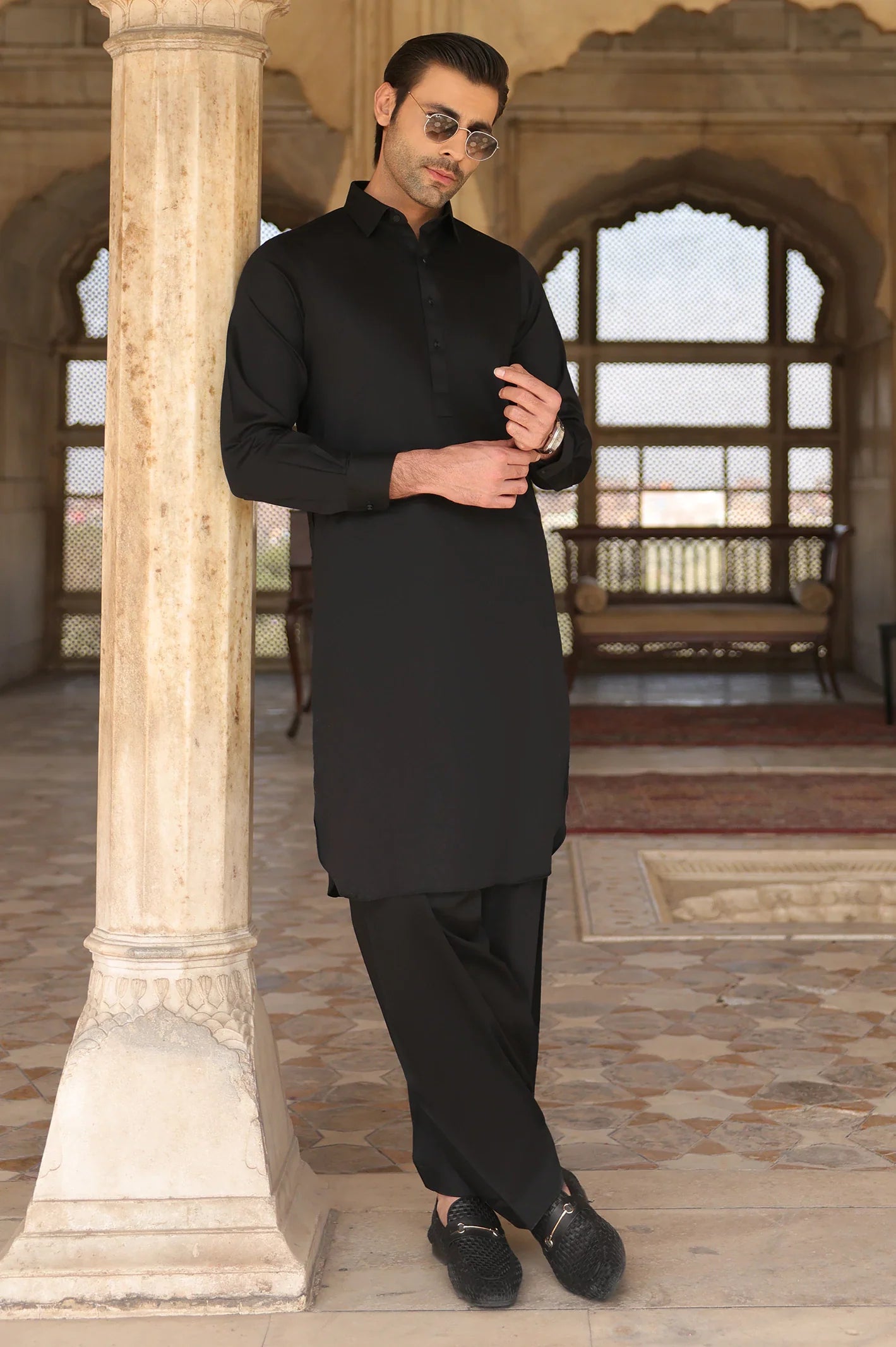 Black Cotton Shalwar Kameez