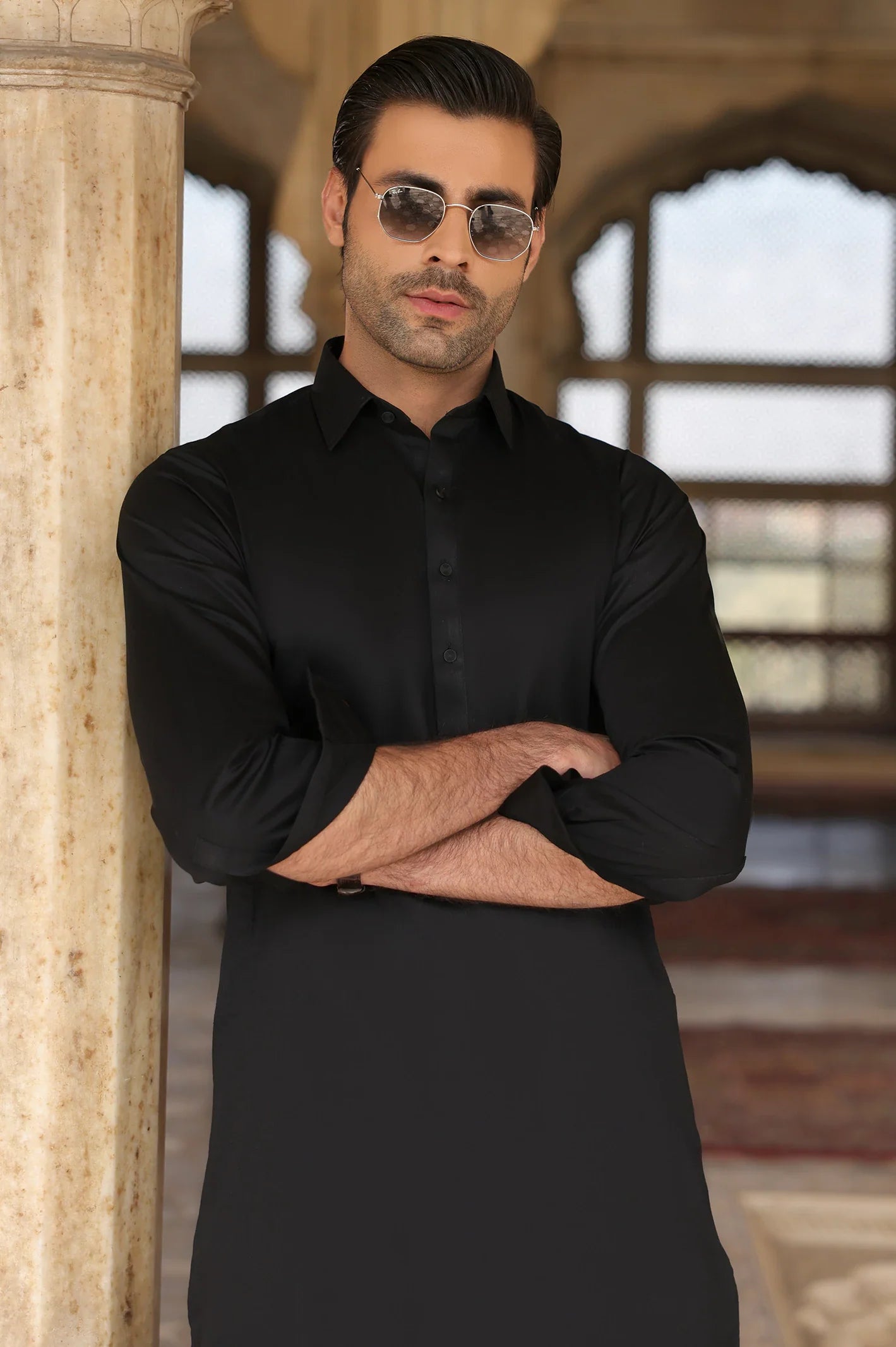 Black Cotton Shalwar Kameez