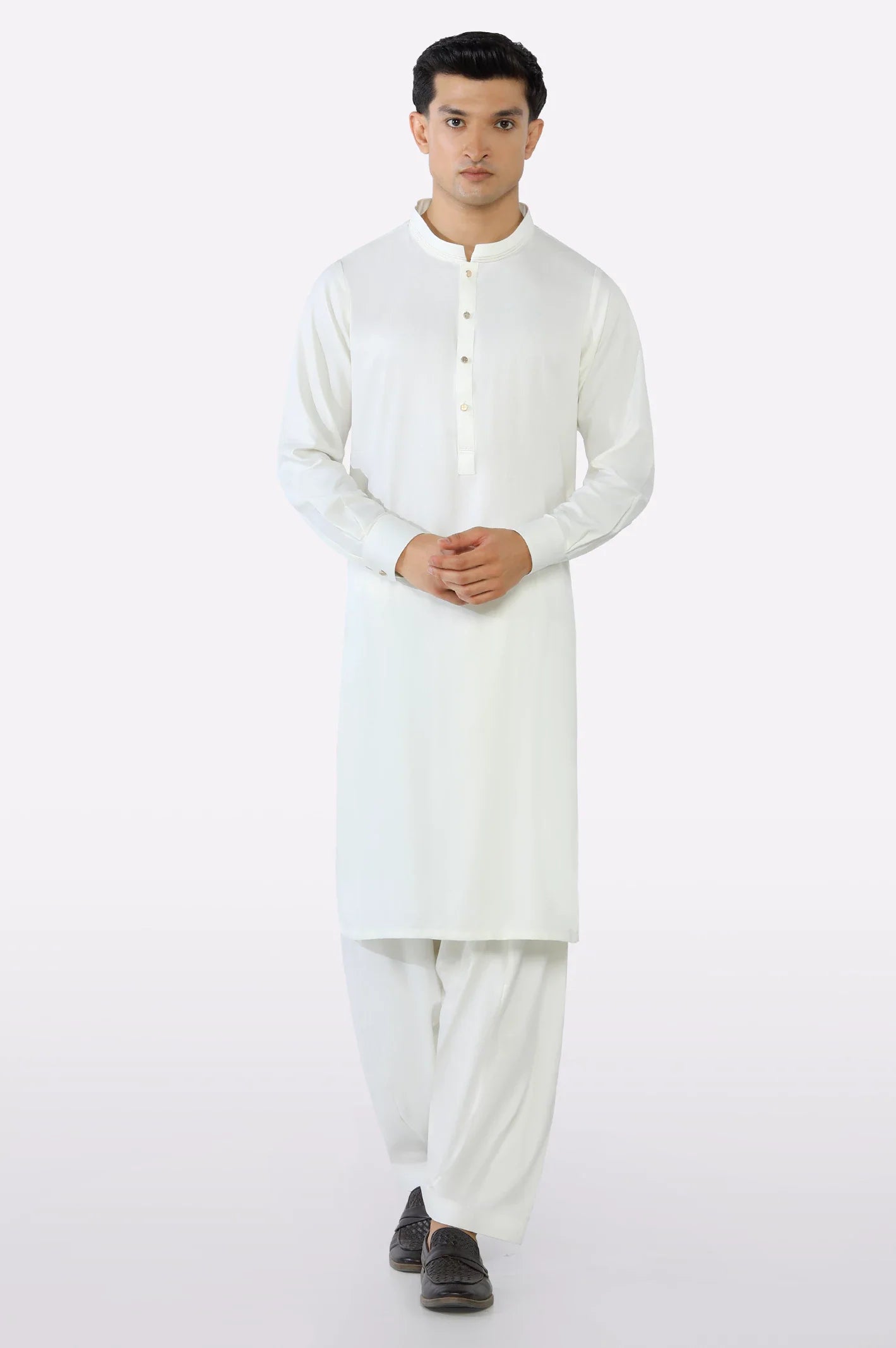Cream Wash & Wear Shalwar Kameez