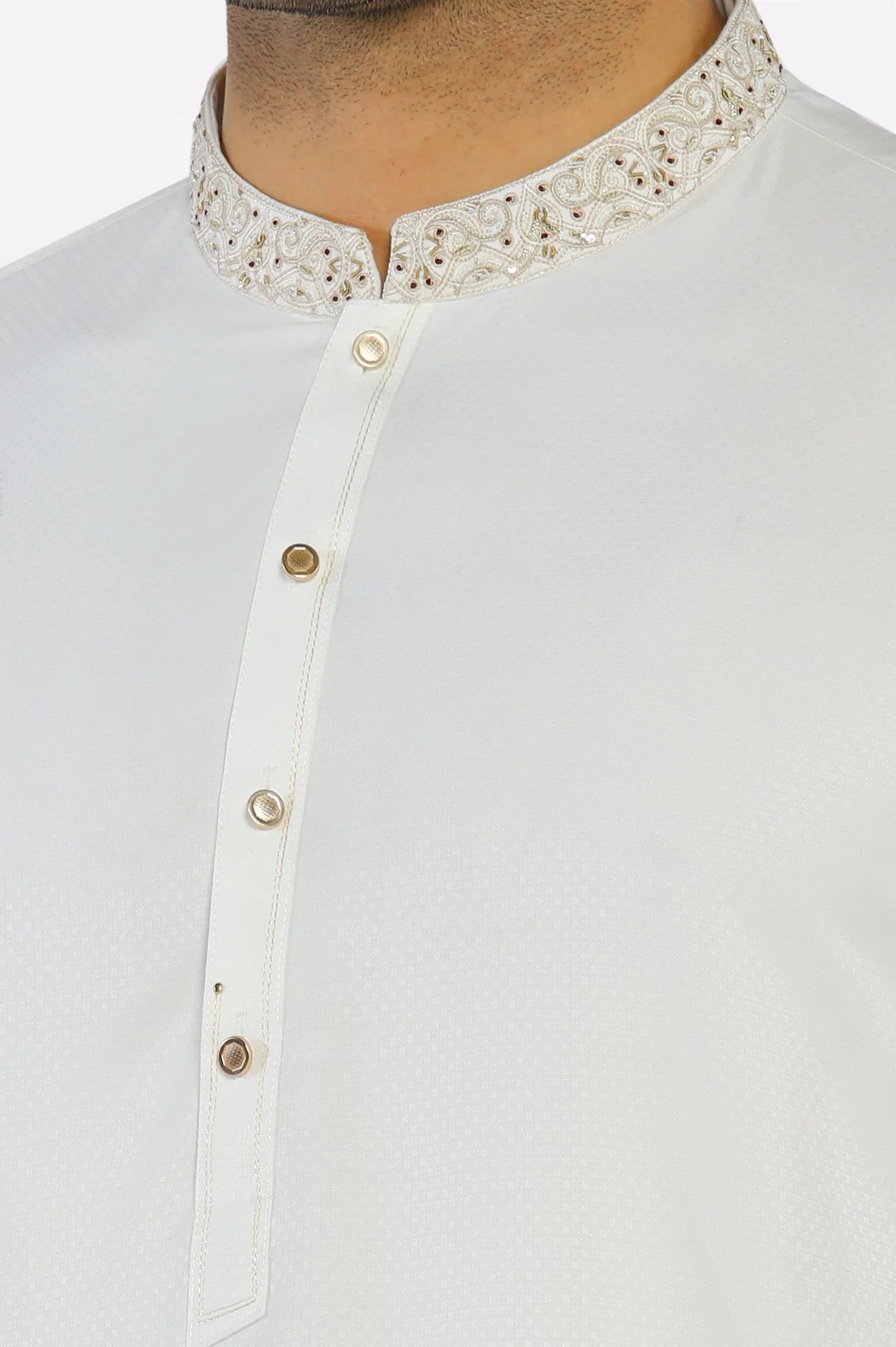 Cream Wash & Wear Shalwar Kameez