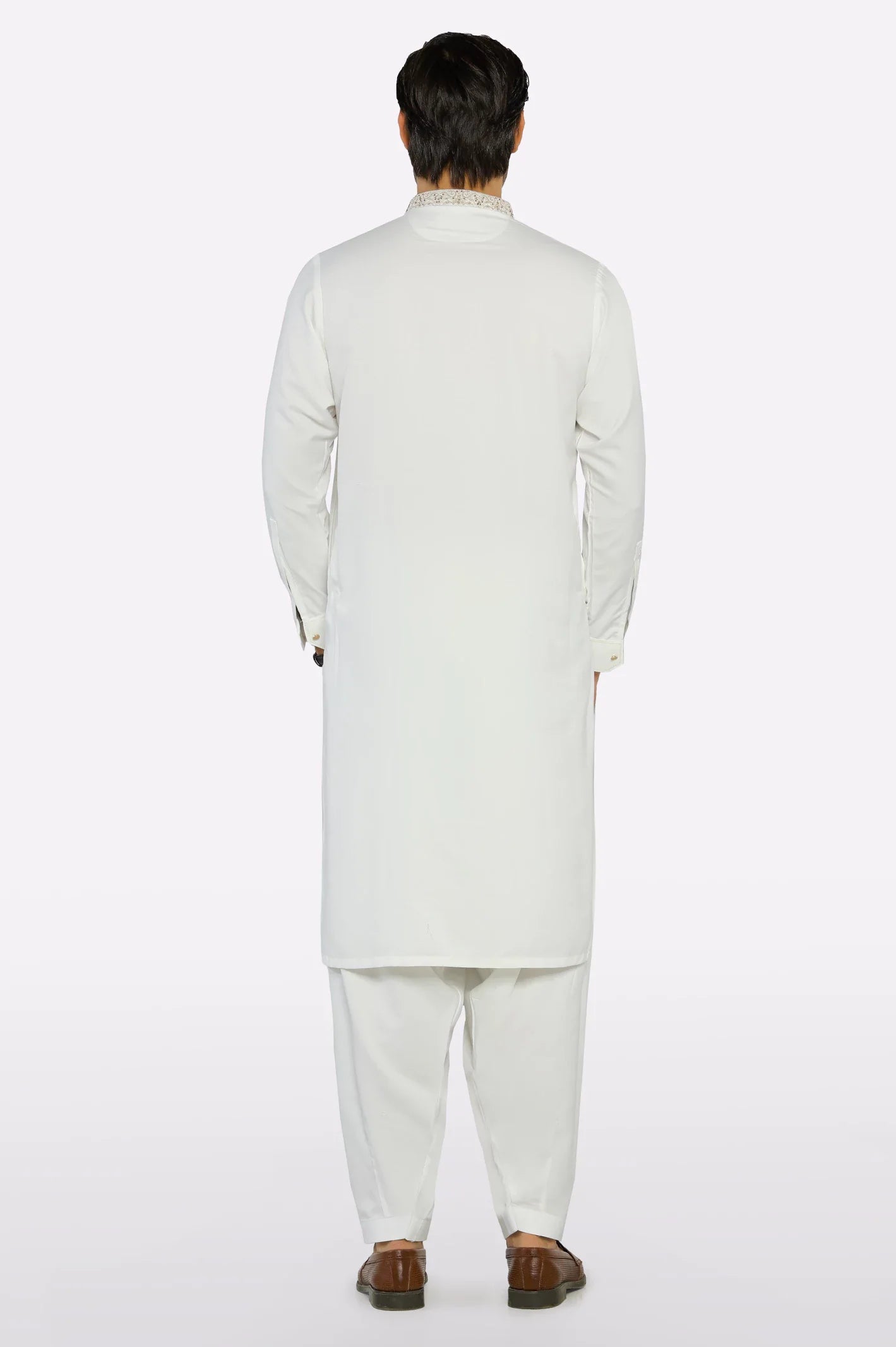 Cream Wash & Wear Shalwar Kameez