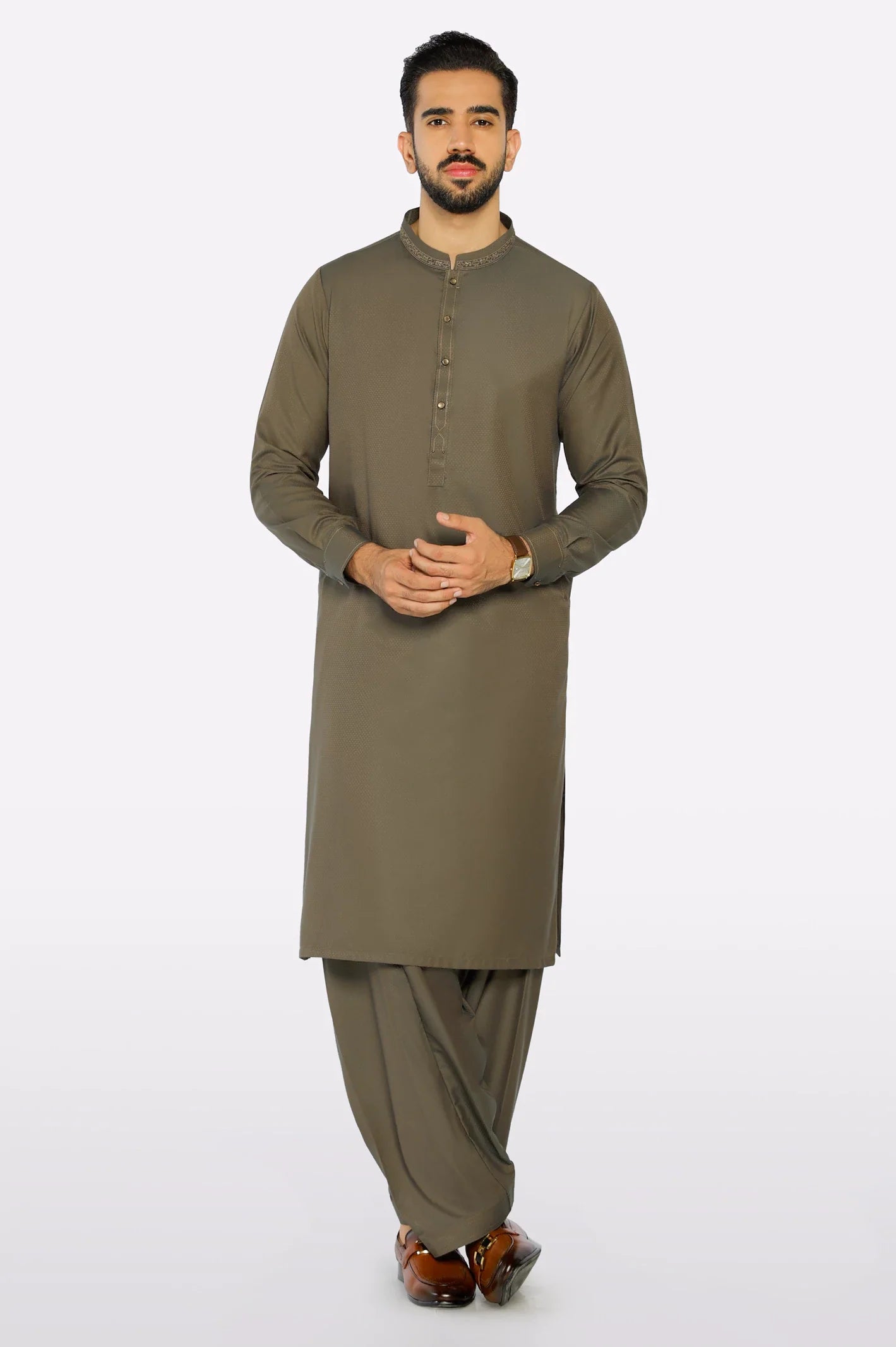 Dark Green Wash & Wear Shalwar Kameez