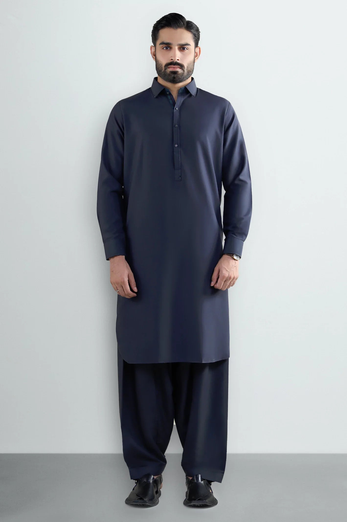Dark Grey Wash & Wear Shalwar Kameez