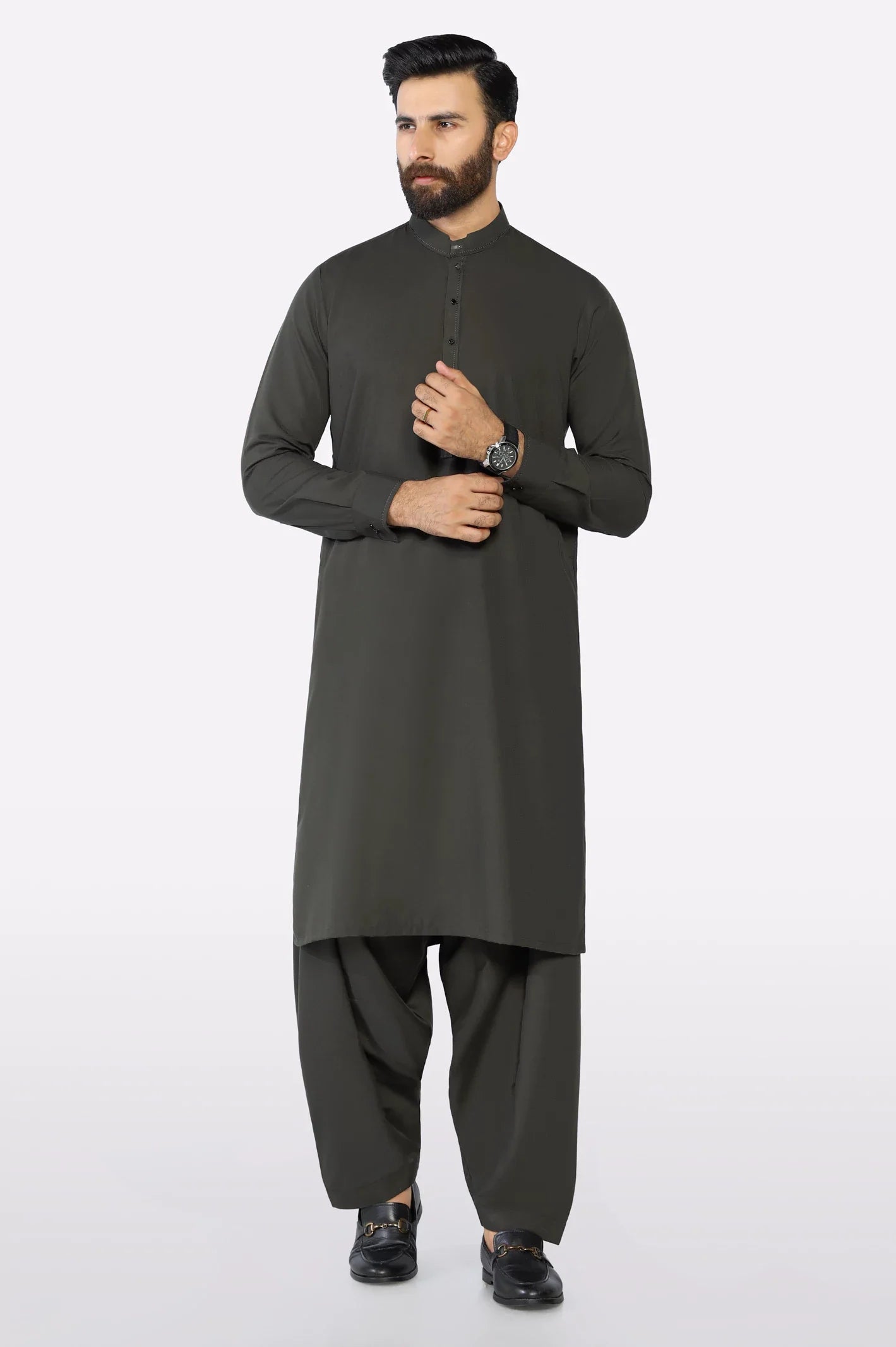 Dark Green Wash & Wear Shalwar Kameez
