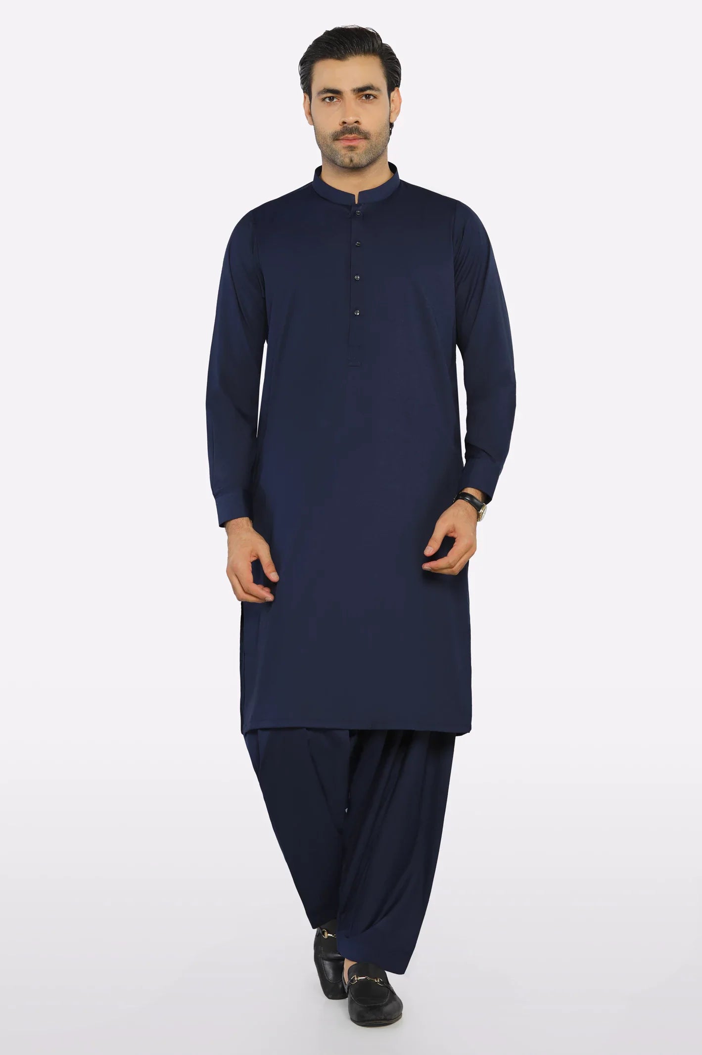 Navy Blue Wash & Wear Shalwar Kameez