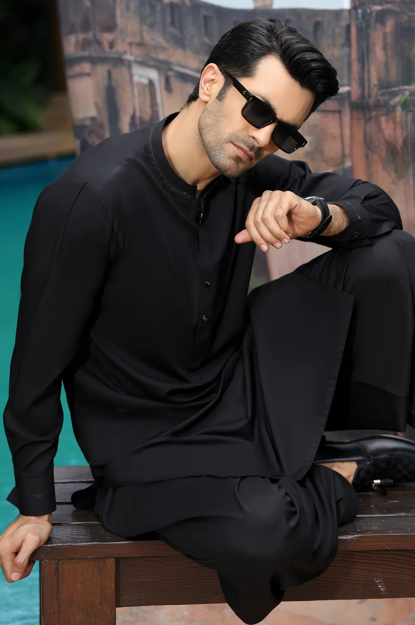 Black Wash & Wear Shalwar Kameez