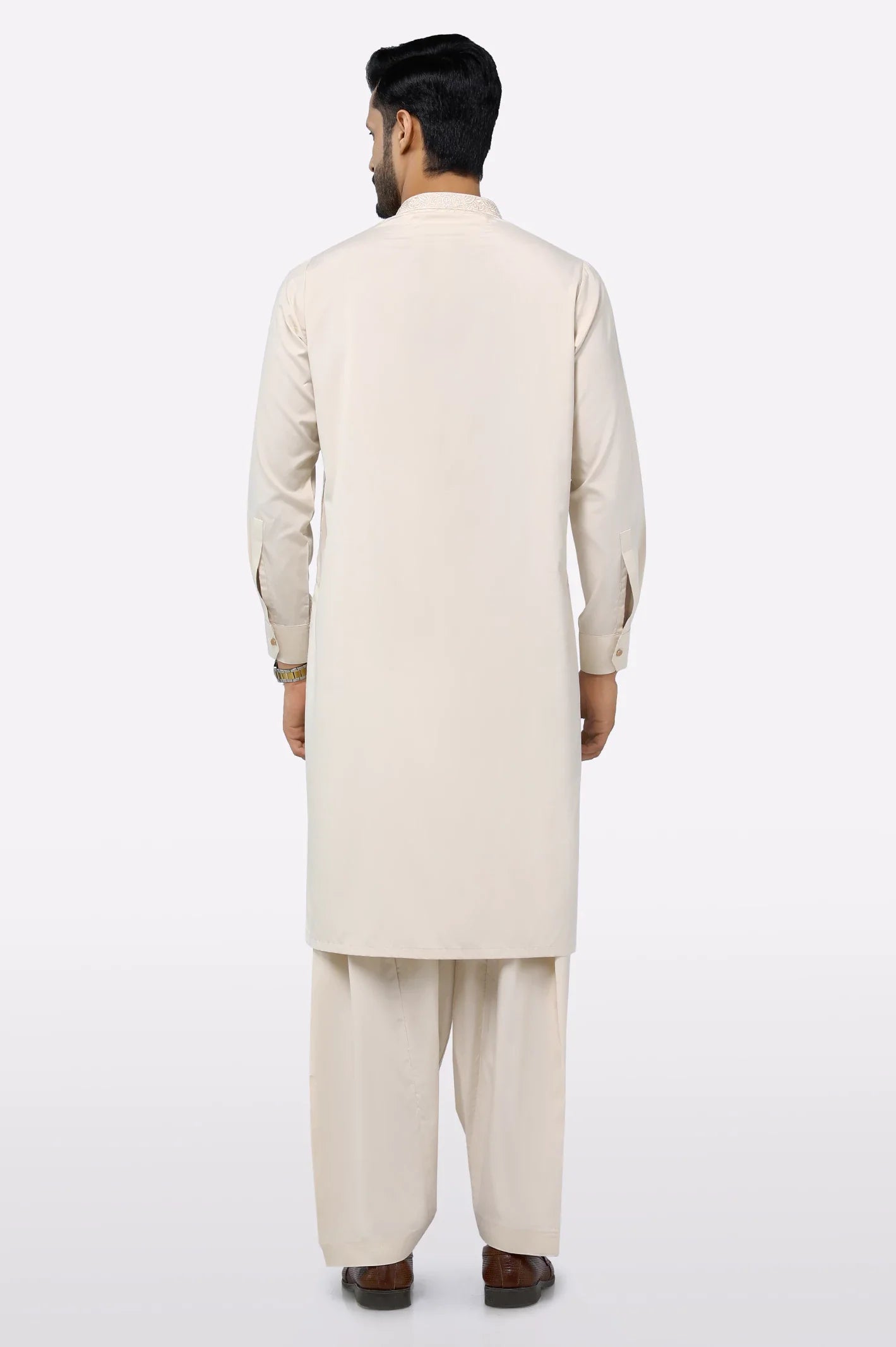 Fawn Wash & Wear Shalwar Kameez
