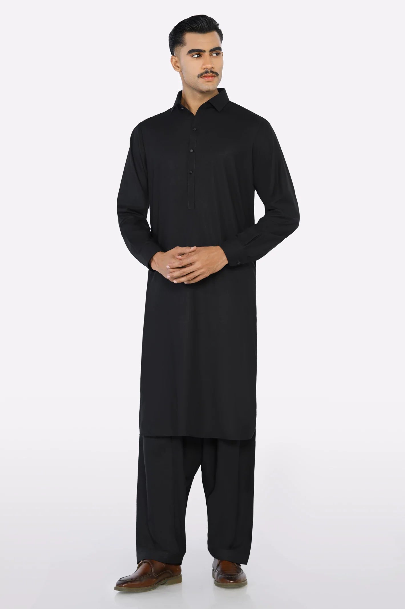 Black Wash & Wear Shalwar Kameez