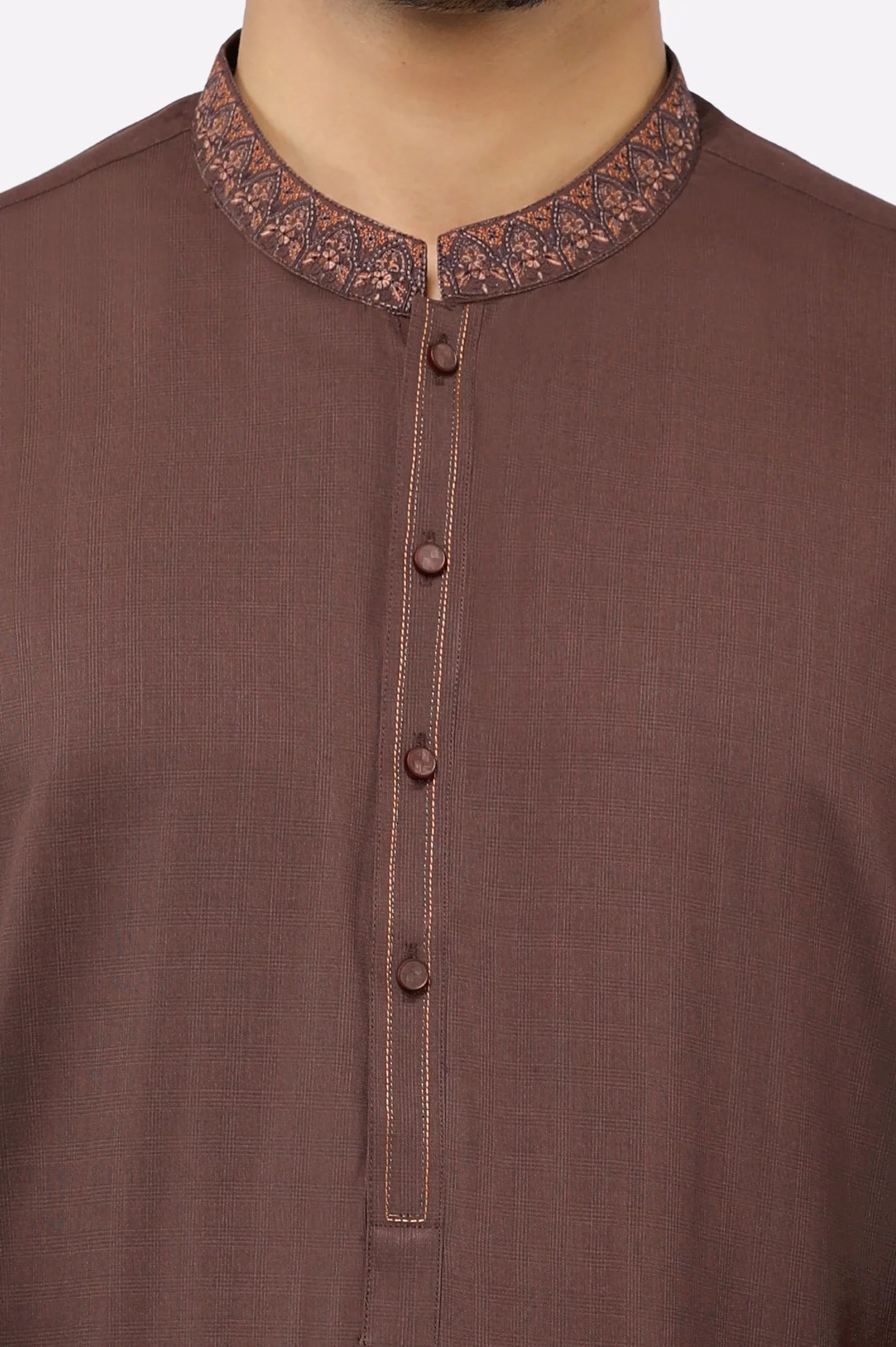 Brown Wash & Wear Shalwar Kameez