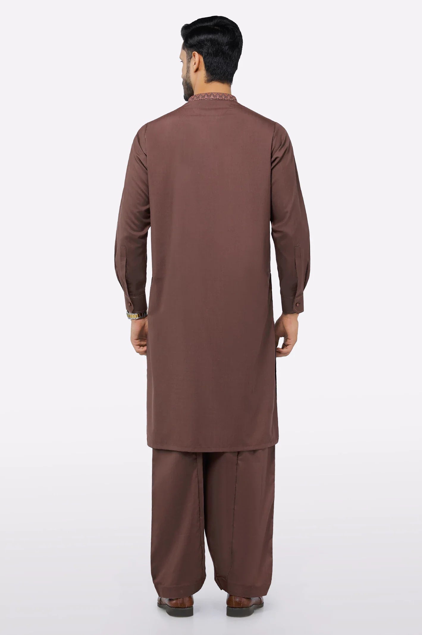 Brown Wash & Wear Shalwar Kameez