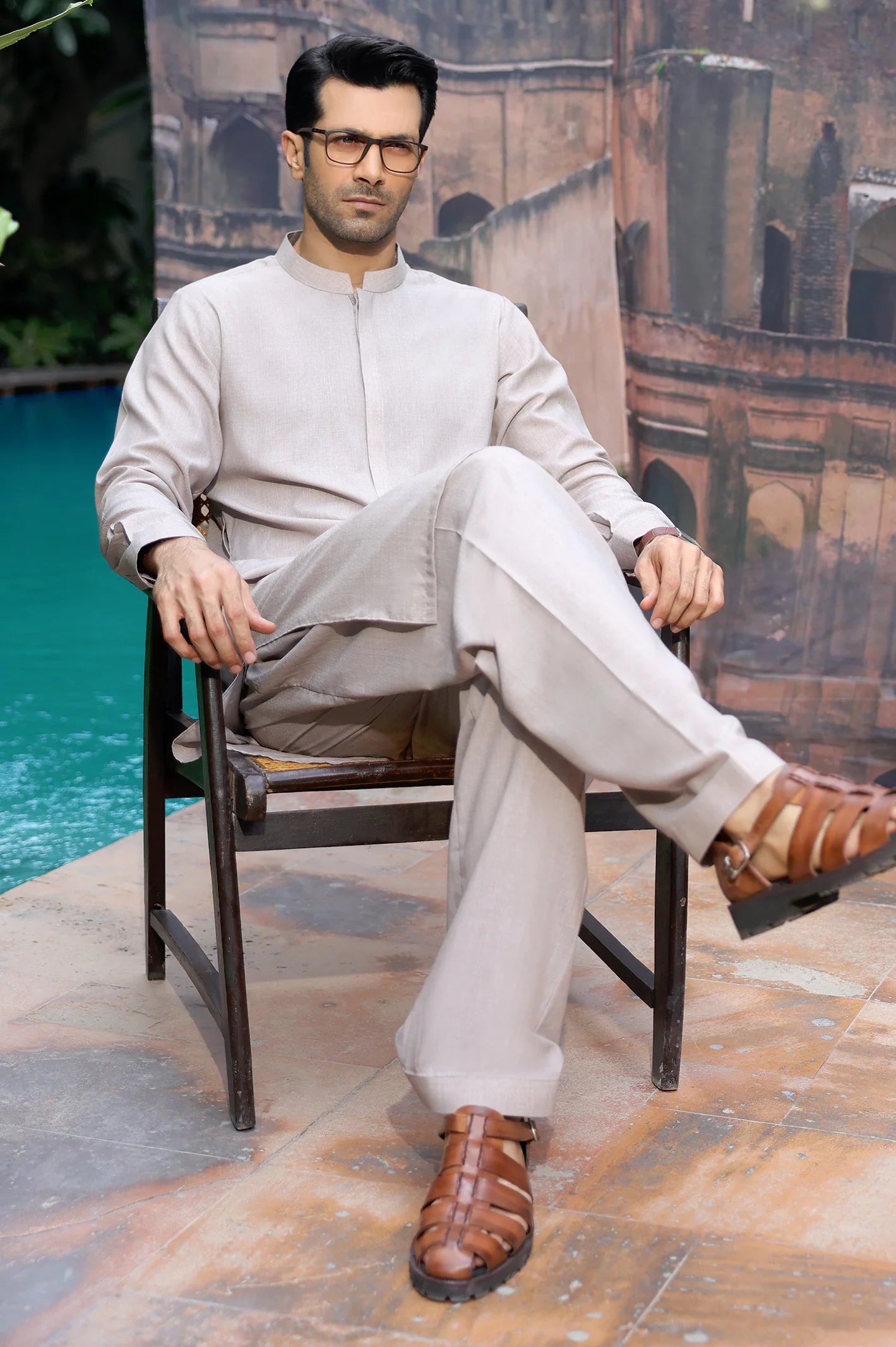 Beige Wash & Wear Shalwar Kameez