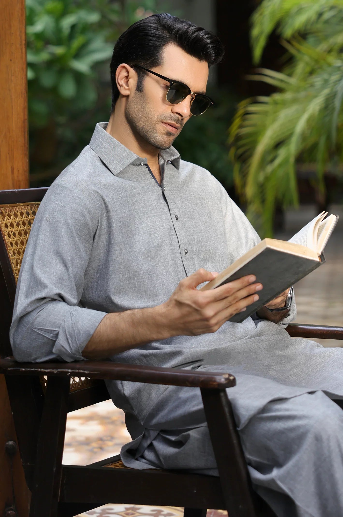 Light Grey Wash & Wear Shalwar Kameez