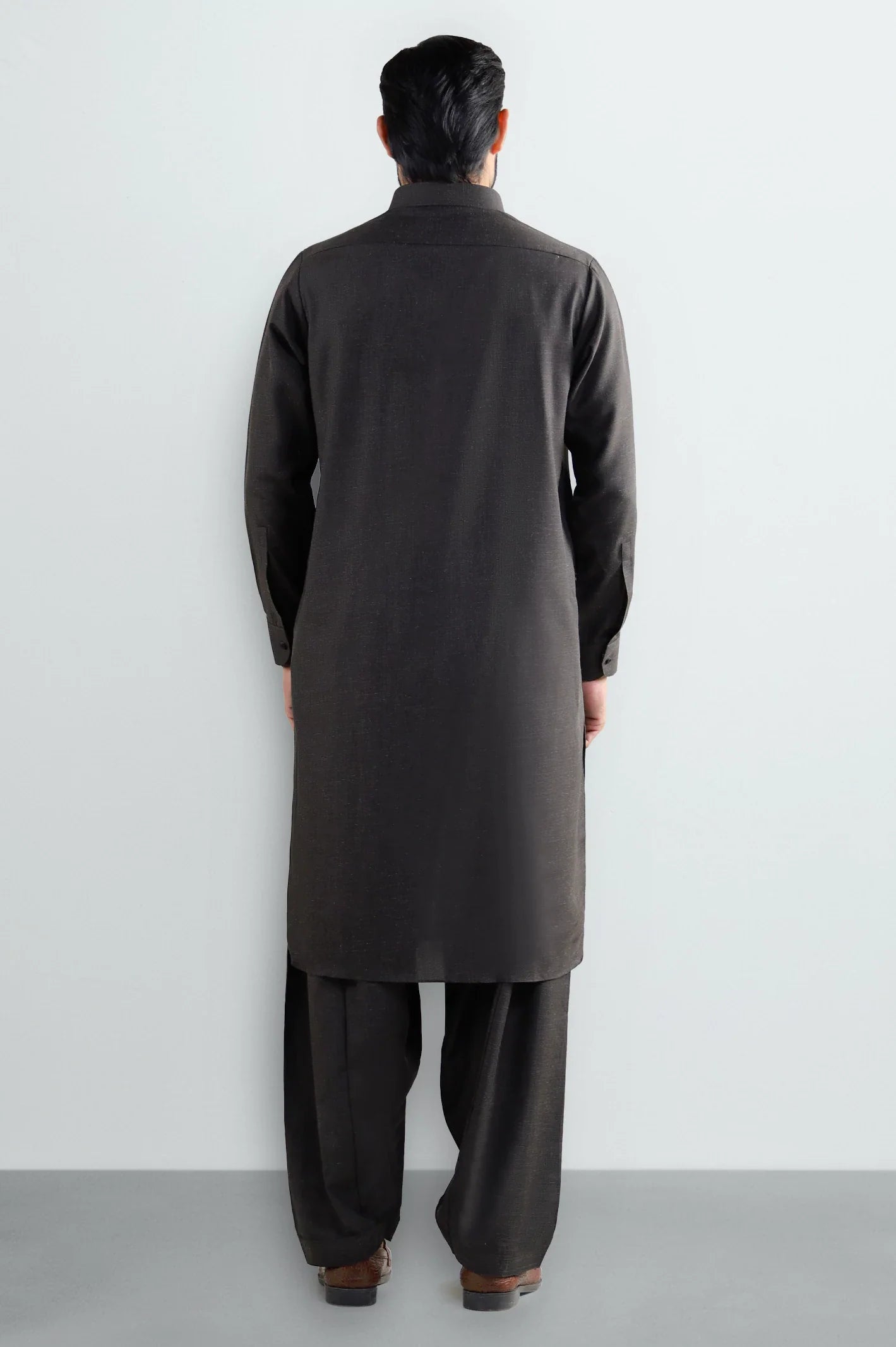 Dark Brown Wash & Wear Shalwar Kameez