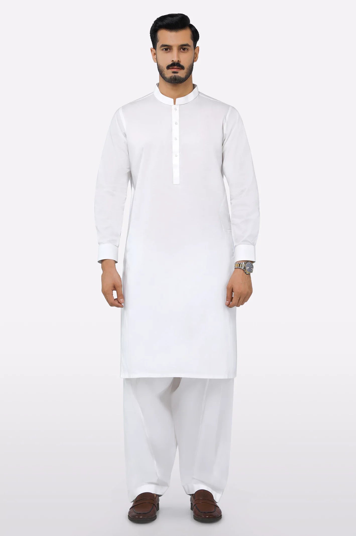 Cream Cotton Shalwar Kameez