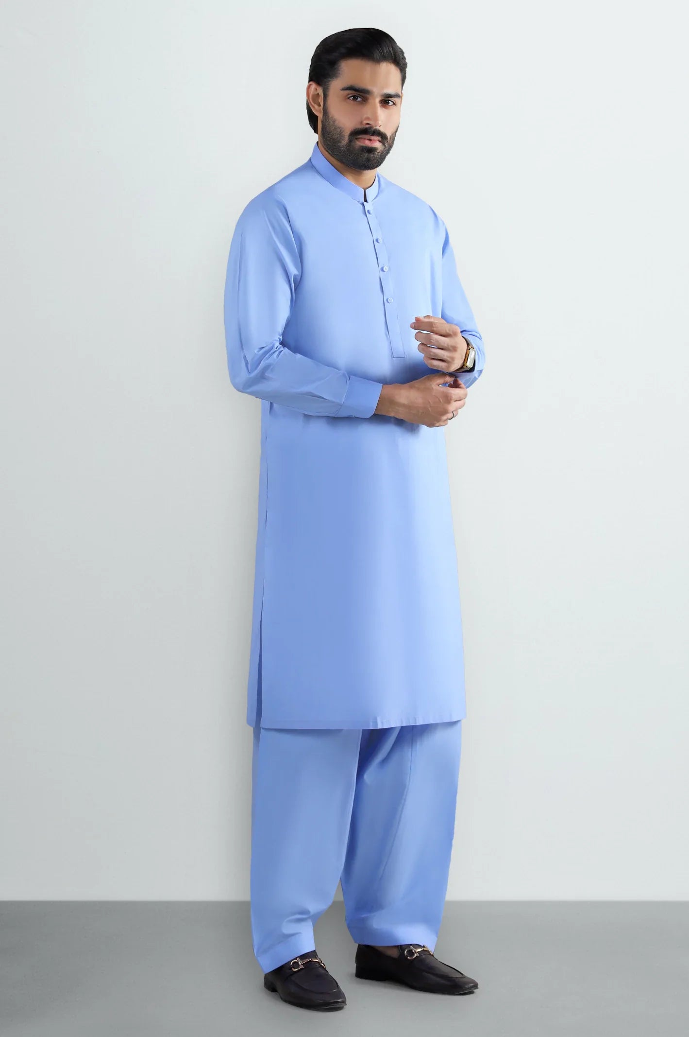 Sky Blue Cotton Shalwar Kameez