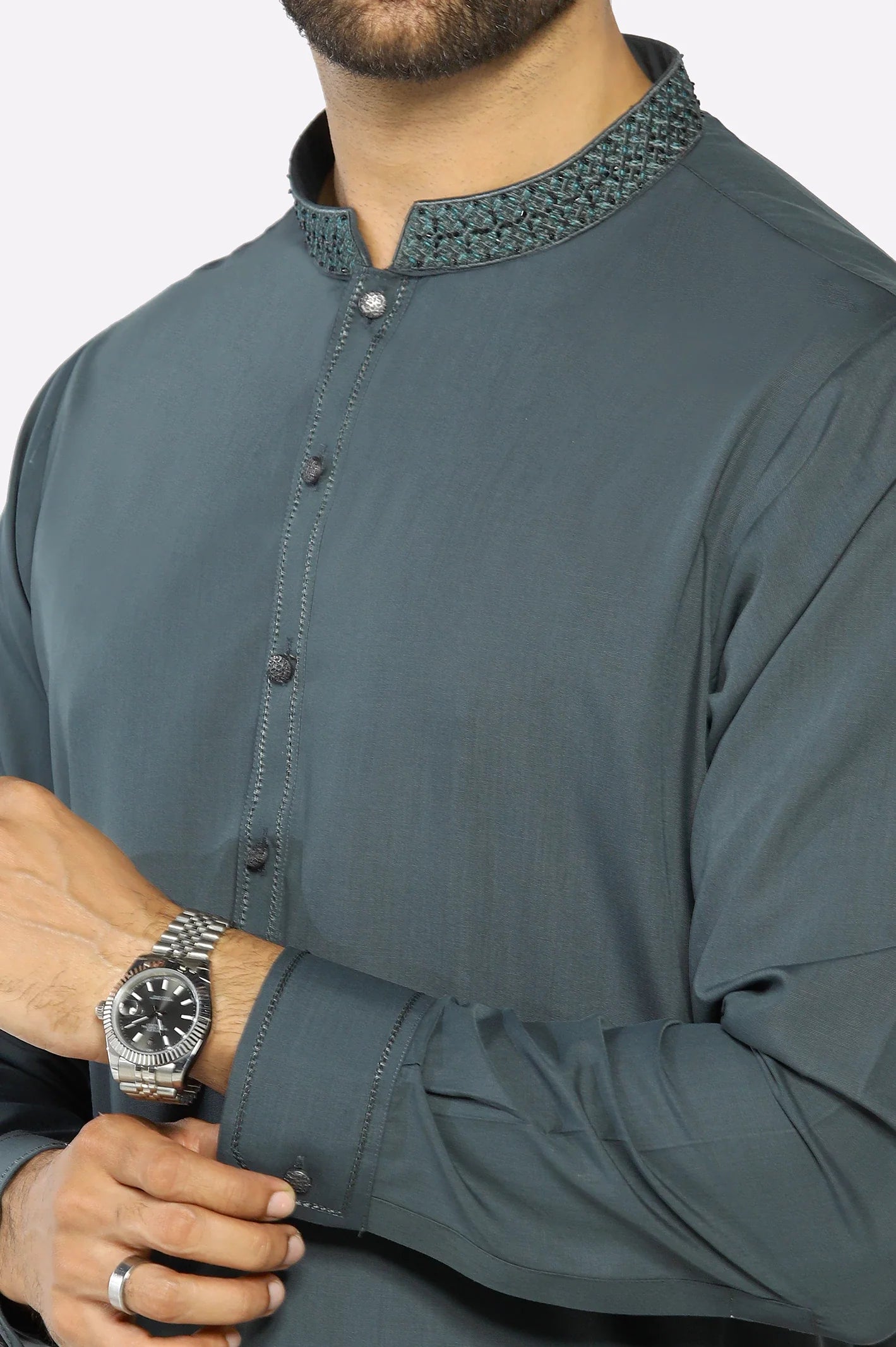 Dark Grey Wash & Wear Shalwar Kameez