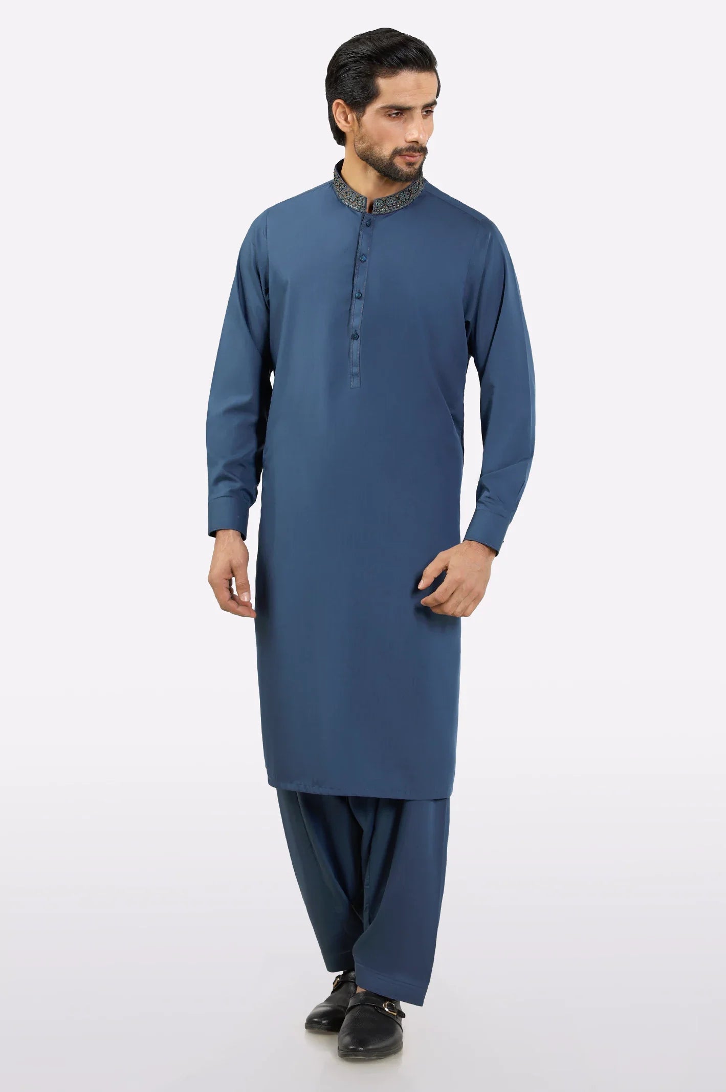Dark Blue Wash & Wear Shalwar Kameez