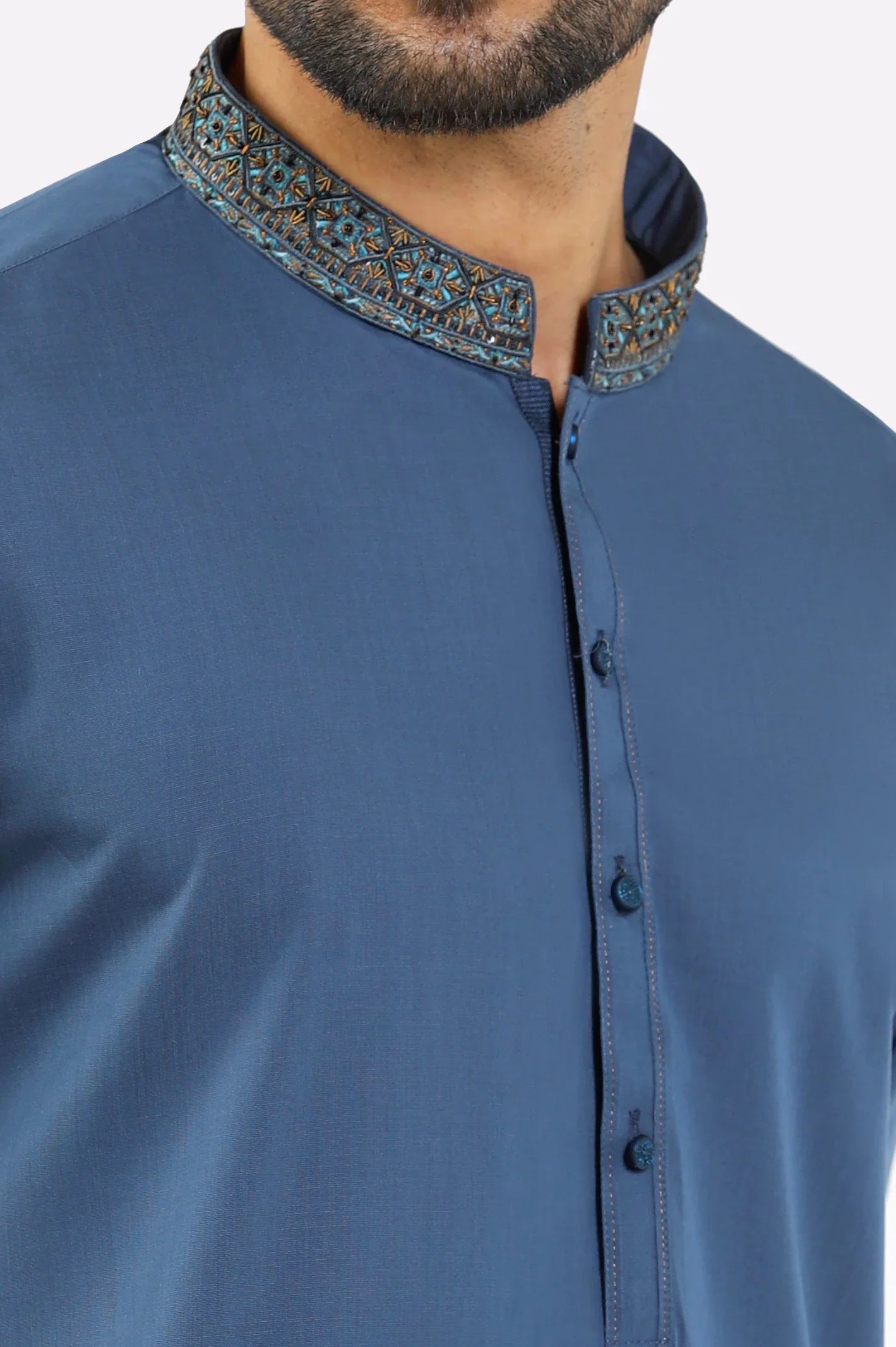 Dark Blue Wash & Wear Shalwar Kameez