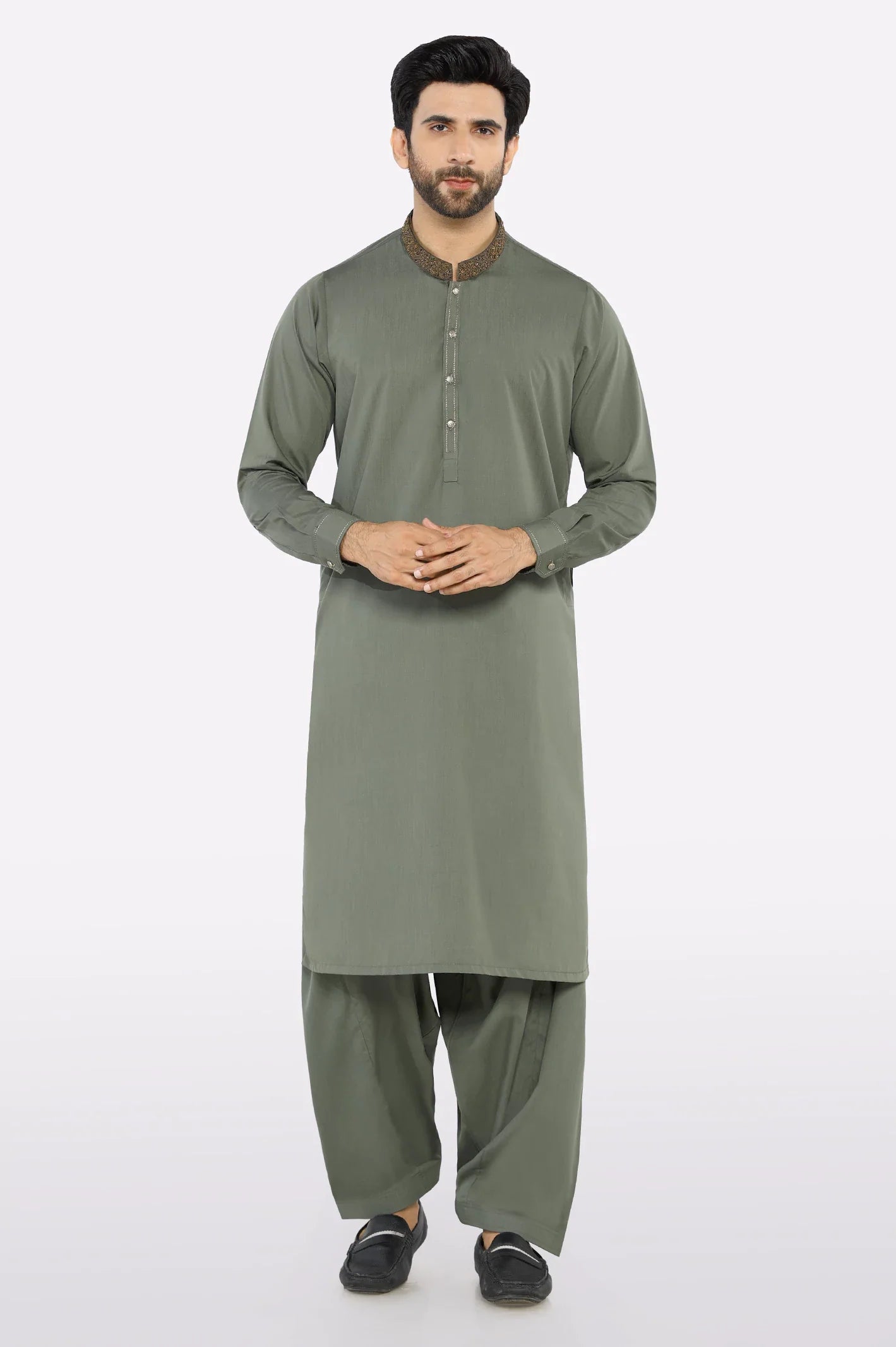 Green Wash & Wear Shalwar Kameez