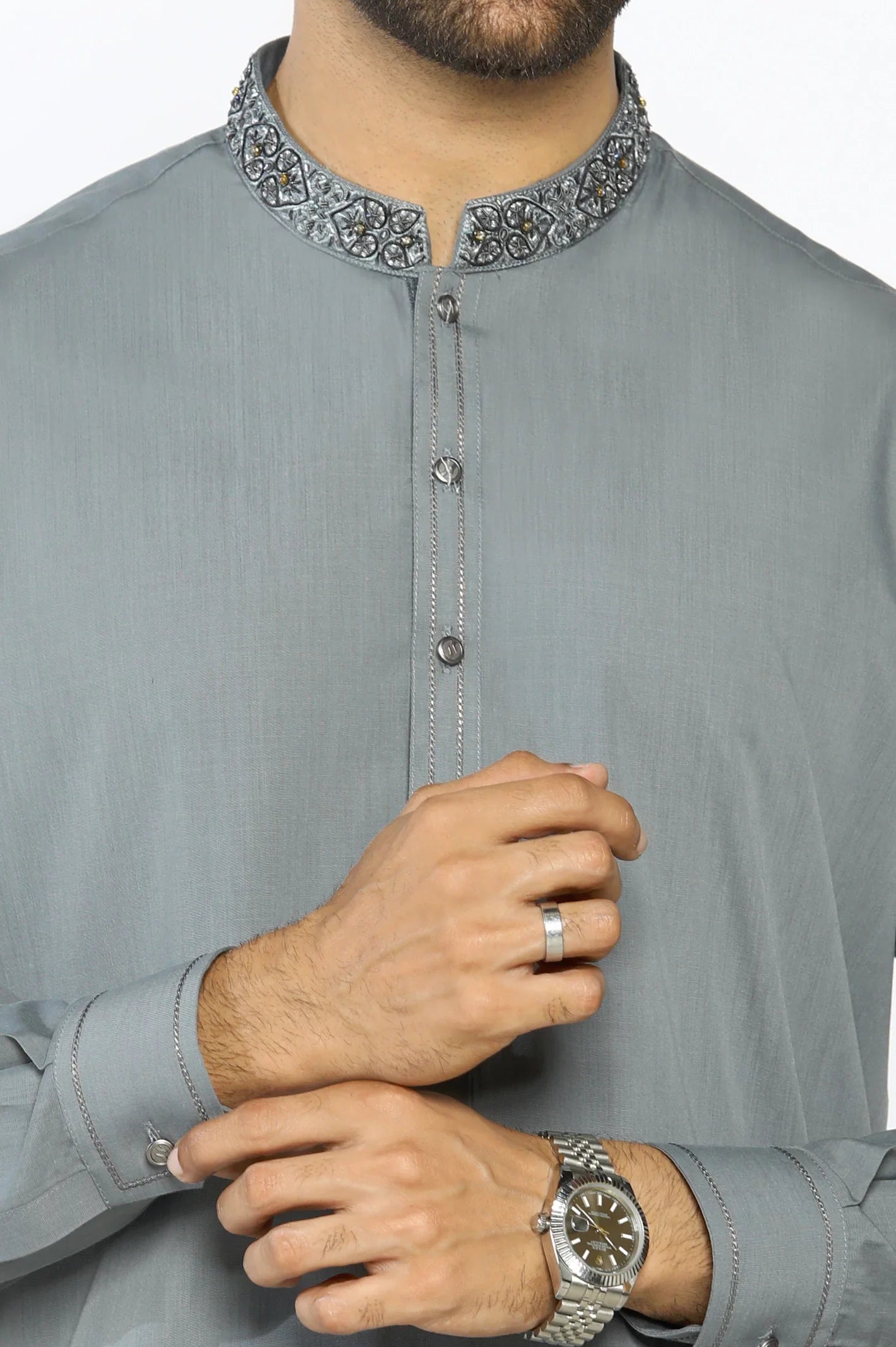 Light Grey Wash & Wear Shalwar Kameez