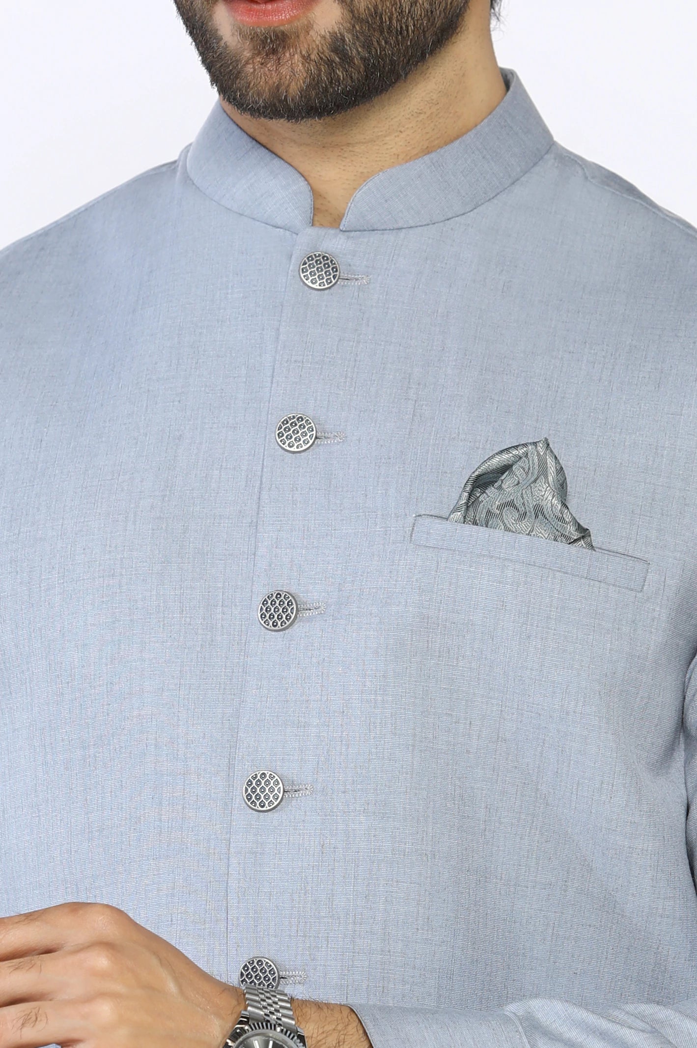Grey Shalwar Kameez with Waistcoat